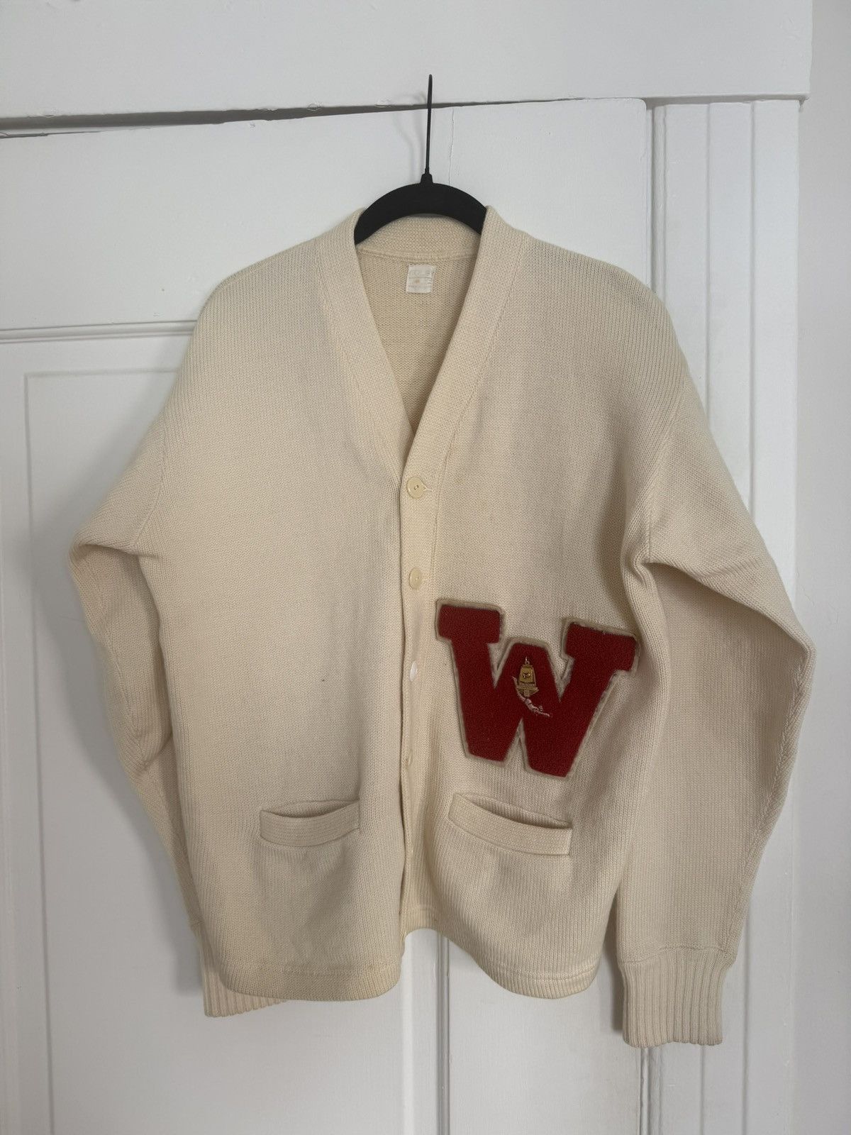 Vintage Vintage varsity-style knit cardigan Size US S / EU 44-46 / 1 - 1 Thumbnail