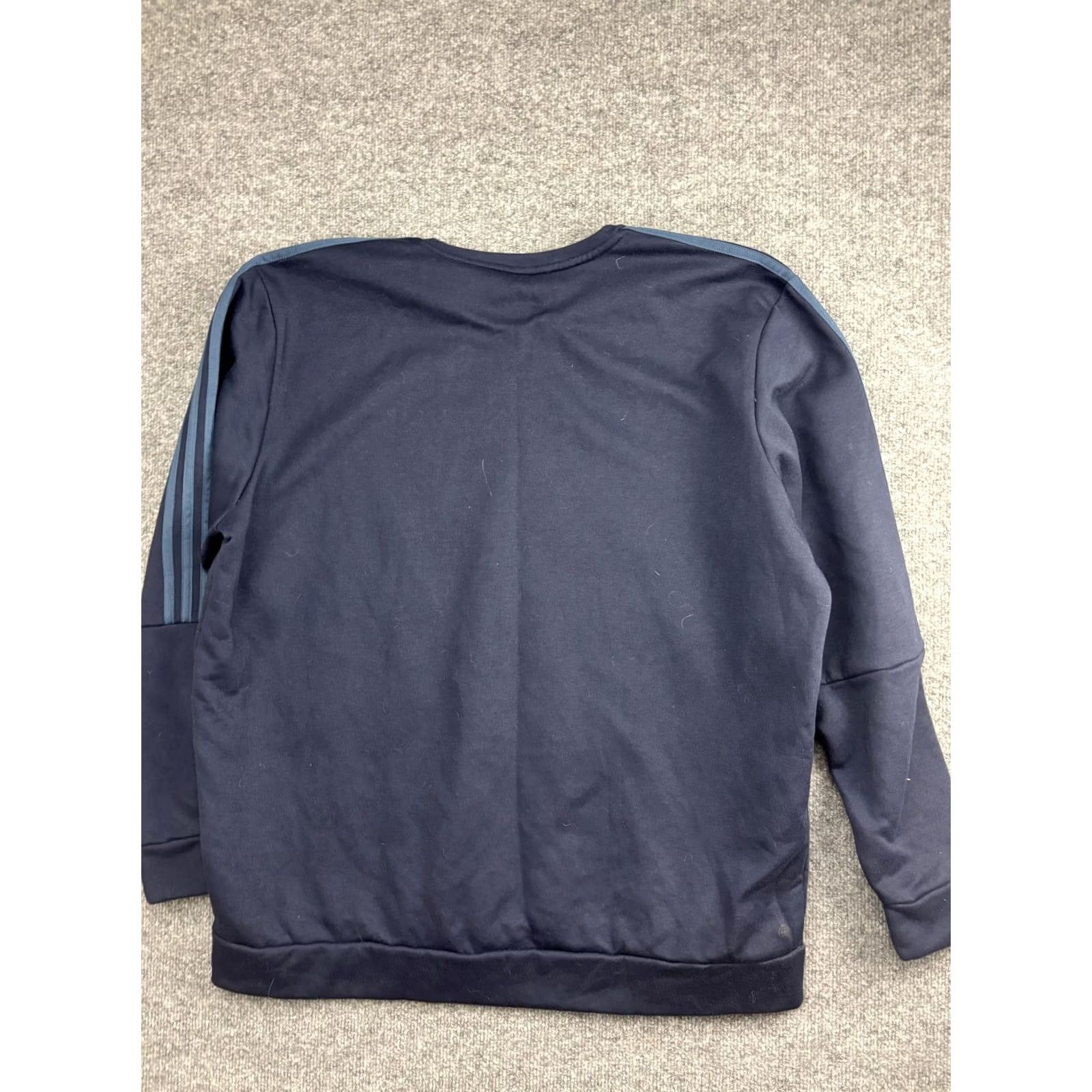 Adidas Adidas Sweatshirt Mens Large Blue 3 Stripes Crewneck Fleece Pullover Logo Size US L / EU 52-54 / 3 - 6 Thumbnail