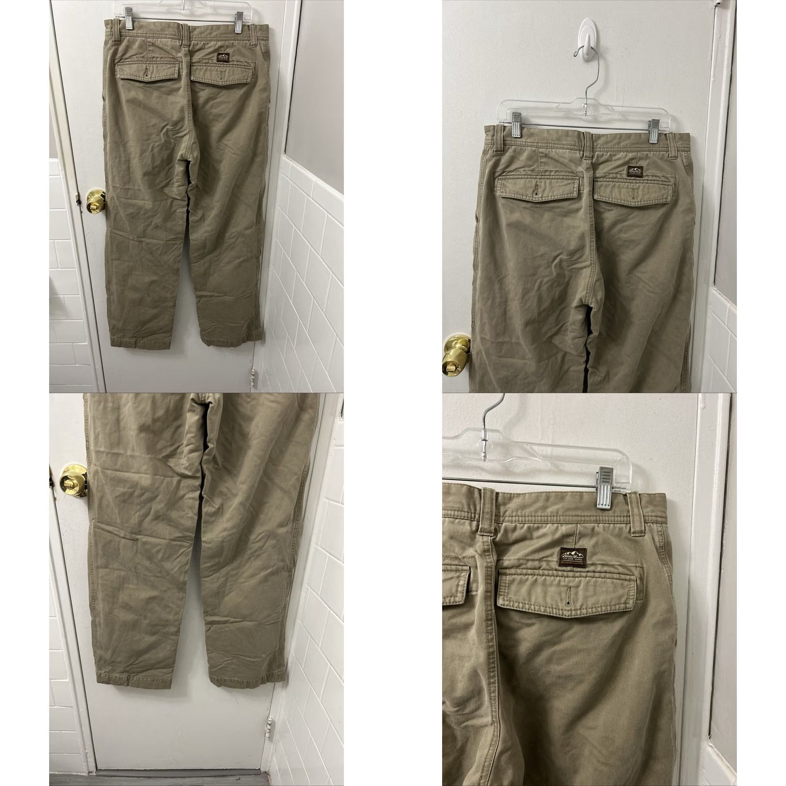 Eddie Bauer Eddie Bauer Pants Khakis Mens 34x32 Relaxed Flat Front Lined Chino Beige Tan Cotton Flannel Insulated Casual Workwear Size US 34 / EU 50 - 8 Thumbnail