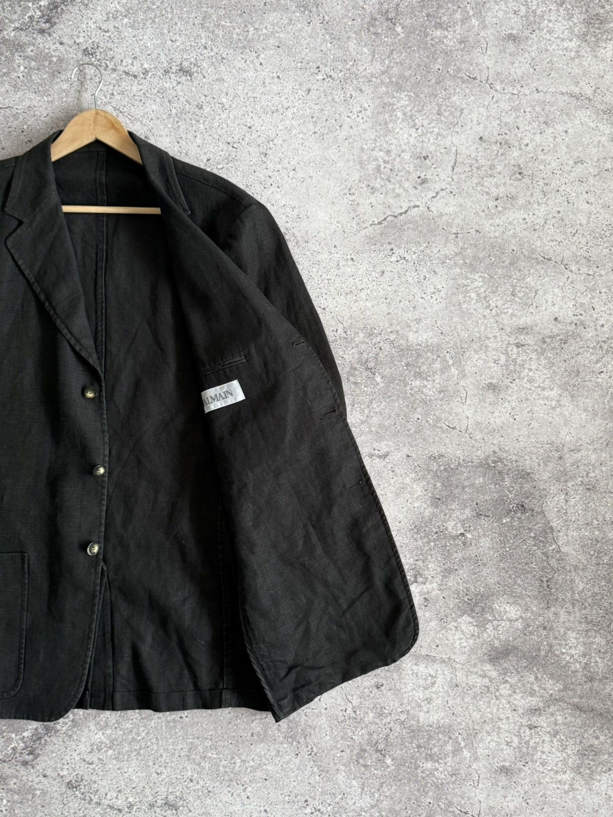Balmain Vintage Balmain Paris Linen Tailored Blazer | Summer Jacket Size 52L - 3 Thumbnail