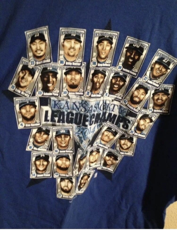 MLB Men's Large Blue Cotton Kansas City Royals 2014 shirt Size US L / EU 52-54 / 3 - 4 Thumbnail