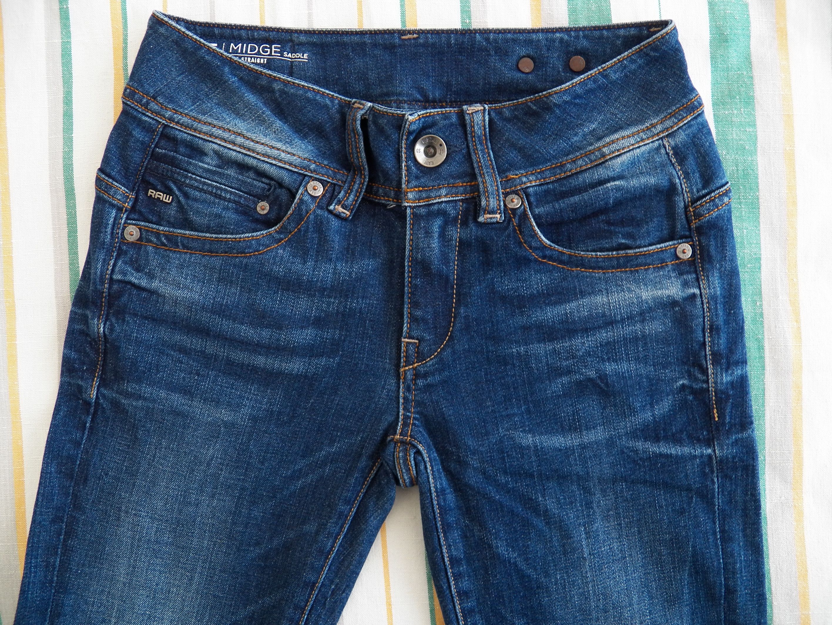 G-Star G-Star Midge Saddle Mid Straight Jeans W24 L32 Medium Aged Size 24" / US 00 / IT 34 - 2 Thumbnail