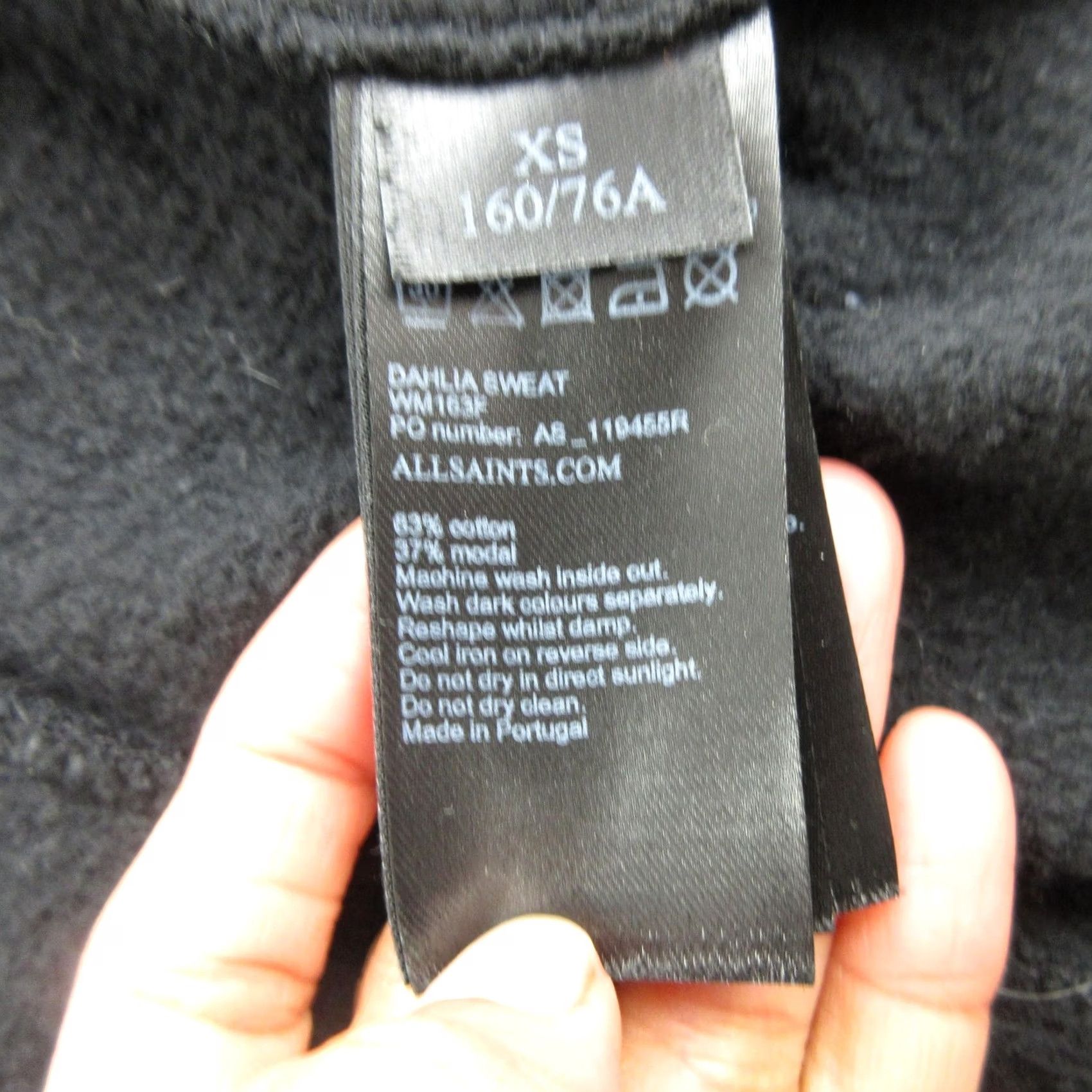 Allsaints VINTAGE AllSaints Dahlia Sweatshirt Womens XS Black Funnel Neck Asymmetrical Zip Size XS / US 0-2 / IT 36-38 - 6 Thumbnail