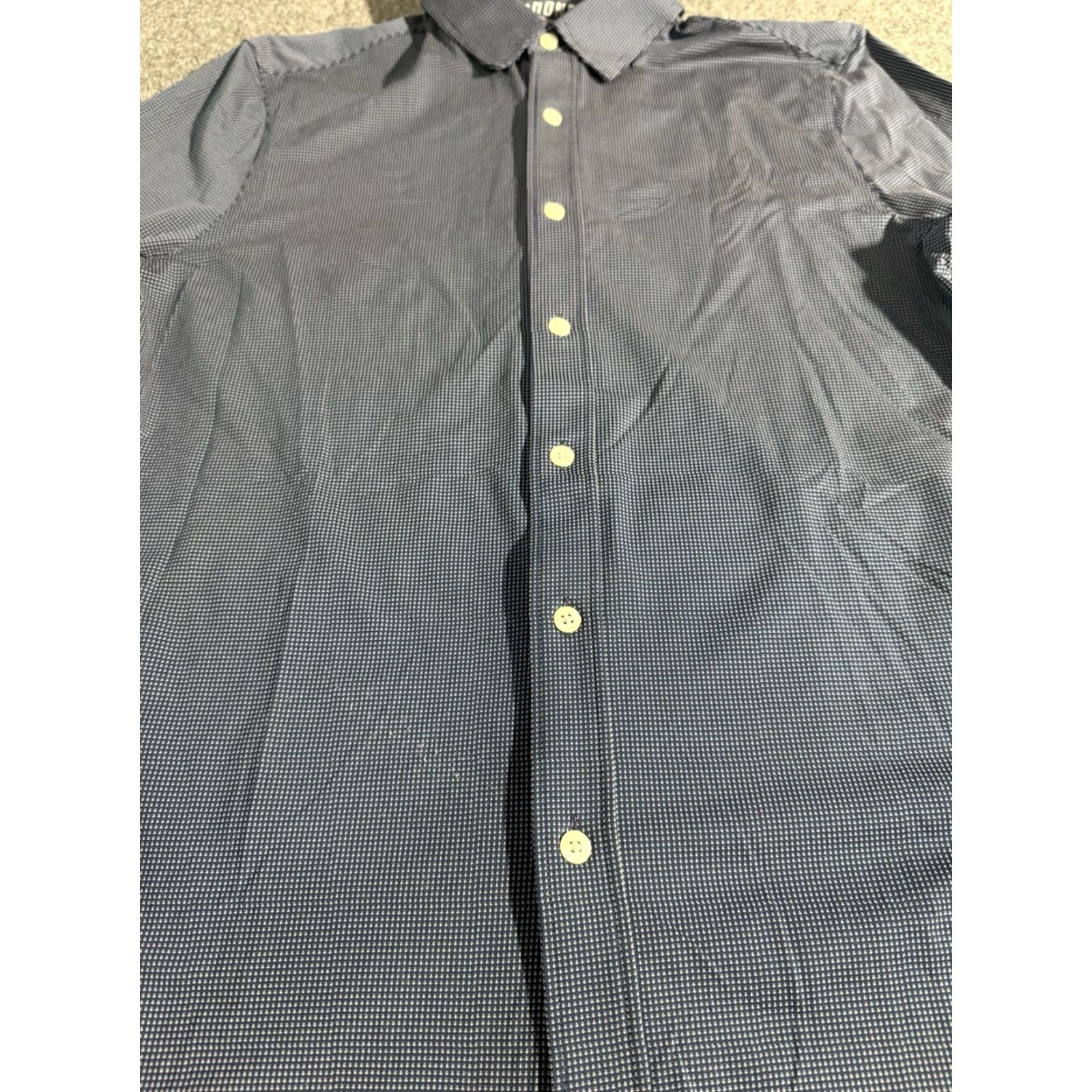Rhone Rhone Shirt Mens M Blue Geometric Stretch Button Front Slim Fit Size US M / EU 48-50 / 2 - 5 Thumbnail