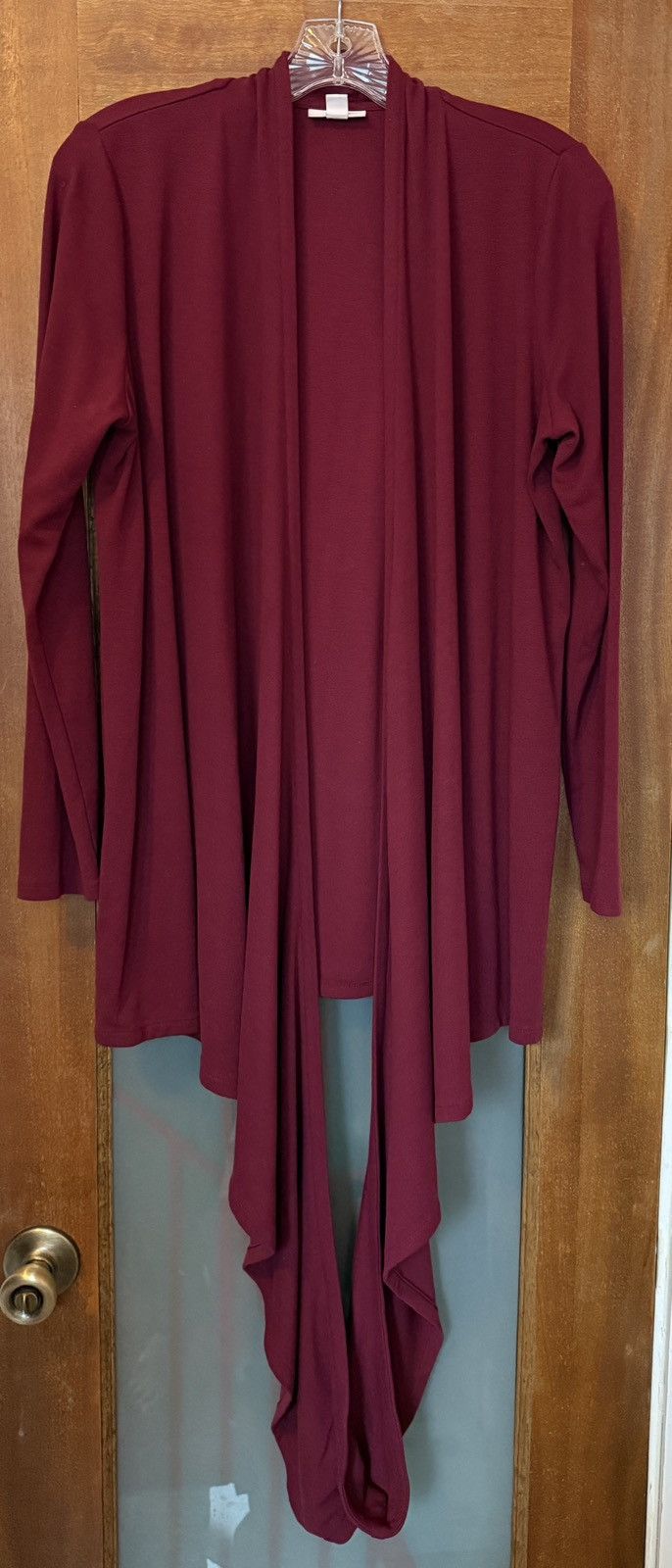J. Jill J Jill Pure Jill Bordeaux Multi Way Wrap Cardigan Sweater Size M / US 6-8 / IT 42-44 - 1 Thumbnail