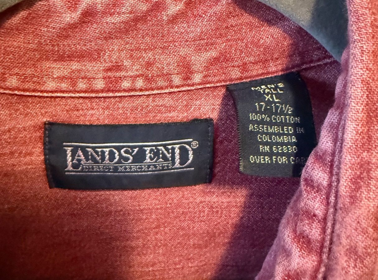 Lands' End Lands’ End Vintage 1995 Denim Chambray Red Shirt XL 17-17.5 Size US XL / EU 56 / 4 - 3 Thumbnail