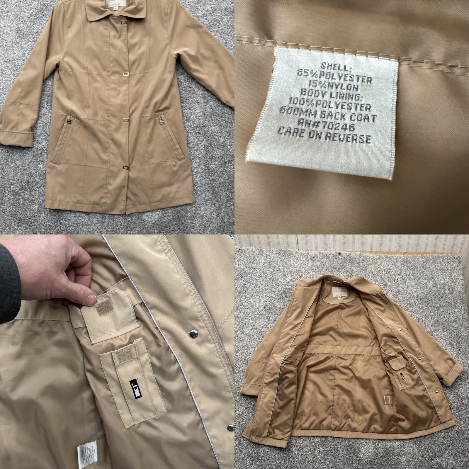 Vintage VINTAGE 90s Trench Coat Women S Office Minimalist Chic Light Academia Warm Coat Brown Studio Works Long Sleeve Button Pockets Lined Oversized Size S / US 4 / IT 40 - 8 Thumbnail