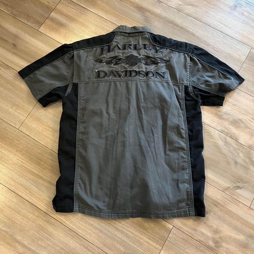 Harley Davidson Harley Davidson Grey Buttonup Shirt Men Medium Bin G-42 Size US M / EU 48-50 / 2 - 6 Thumbnail