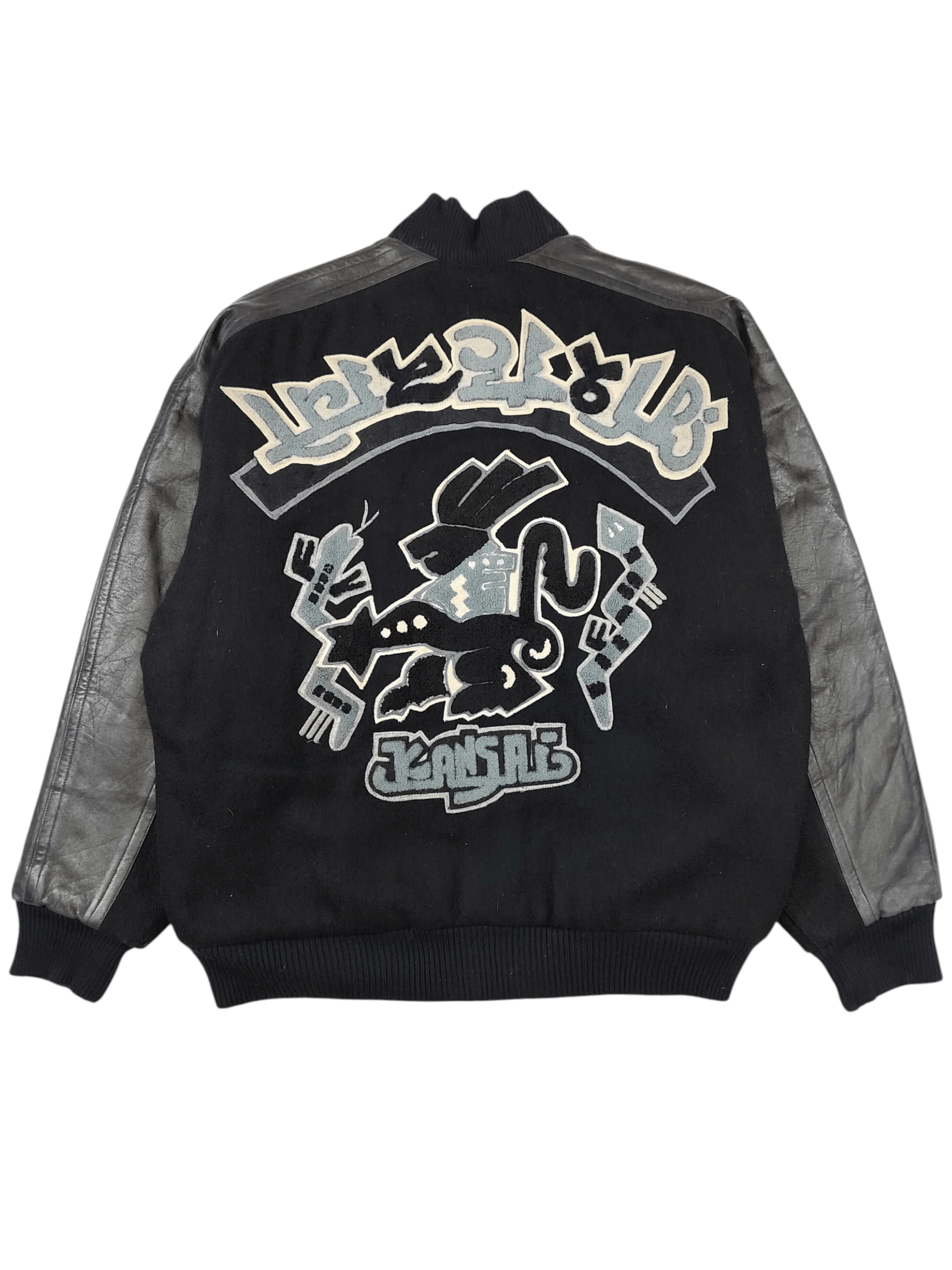 Kansai Yamamoto ARCHIVE📕80s Kansai O2 Artifact Art Wool Leather Varsity Size US M / EU 48-50 / 2 - 1 Thumbnail