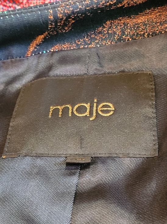 Maje Maje Metallic Teal and Copper Printed Bomber Jacket - 38 Size XS / US 0-2 / IT 36-38 - 5 Thumbnail