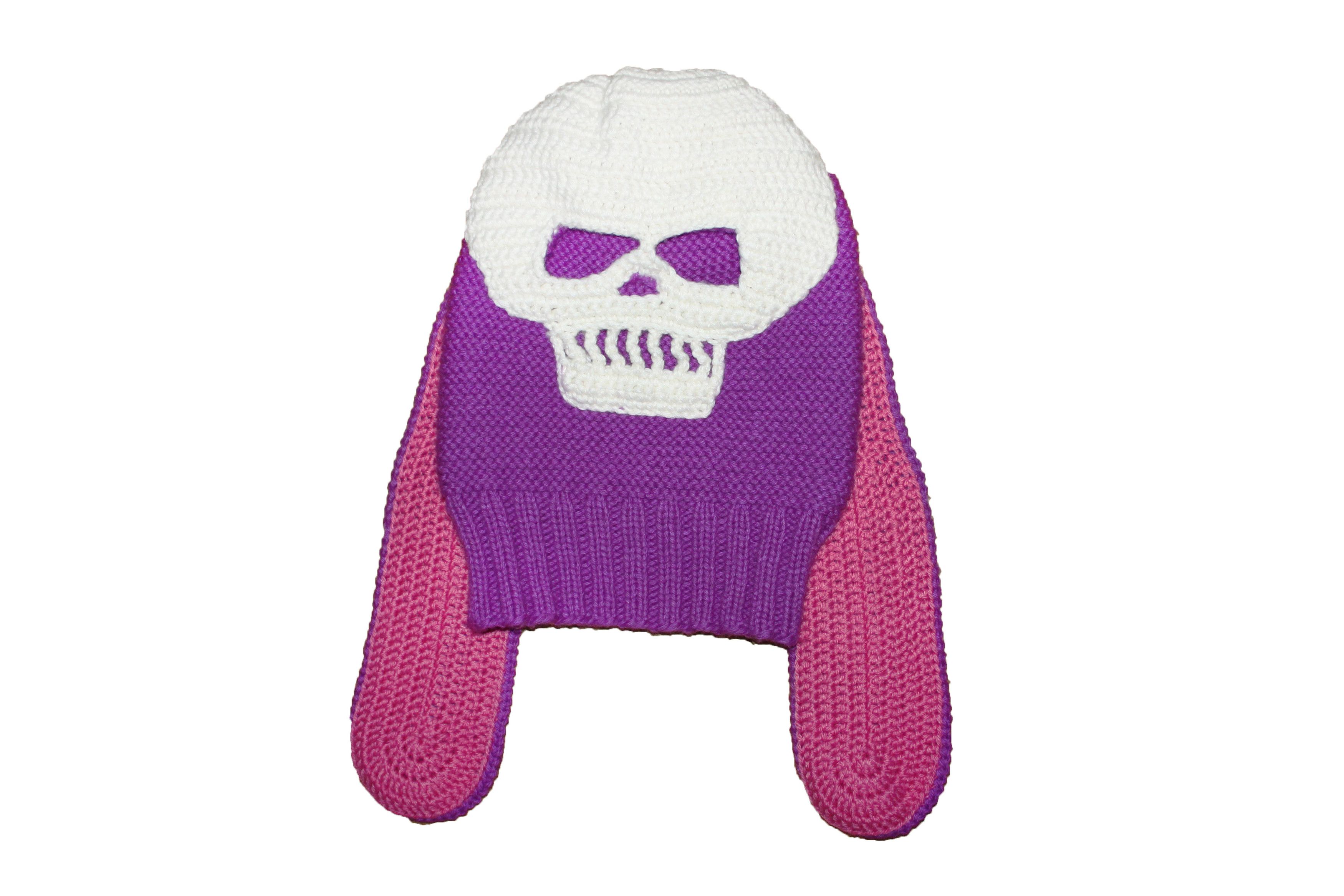 Other Balaclava mask with skull and ears, hand knitted Size ONE SIZE - 3 Thumbnail