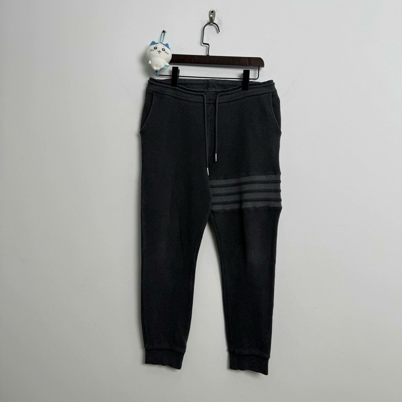 Thom Browne THOM BROWNE Black Gray Waffle Sweatpants Size US 28 / EU 44 - 1 Thumbnail