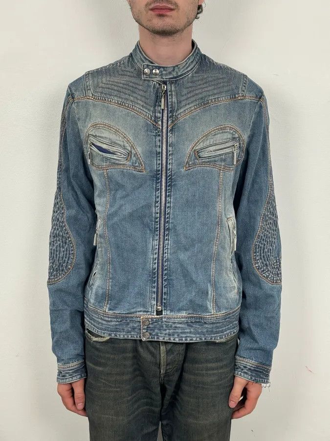Just Cavalli SS2005 Cavalli Blue Contemporary Multi-Pocket Denim Jacket Size US M / EU 48-50 / 2 - 2 Thumbnail