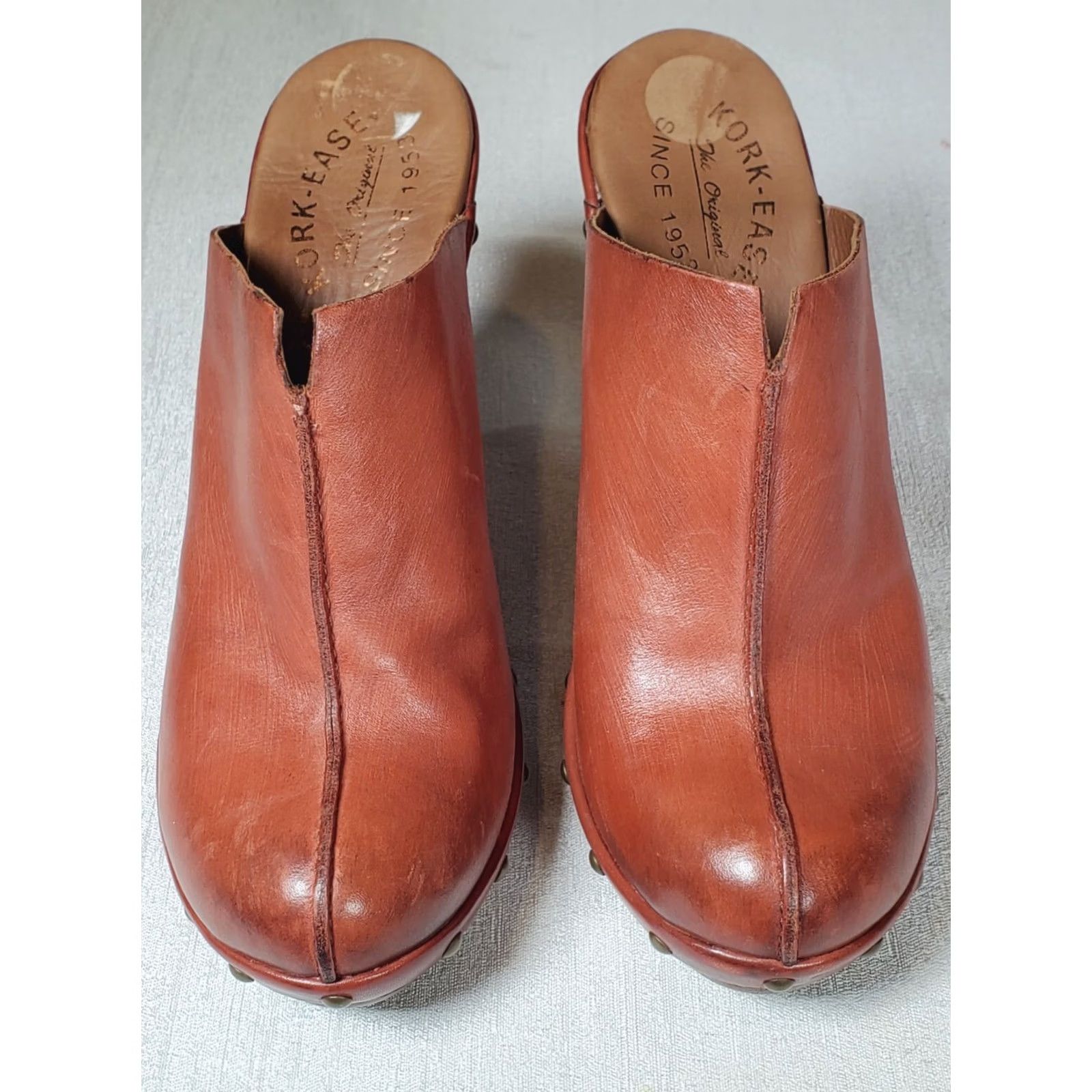 Vintage Kork-Ease Canyon Jacqueline Clogs Platform Leather Brown Size US 9 M Women's Size US 9 / IT 39 - 6 Thumbnail