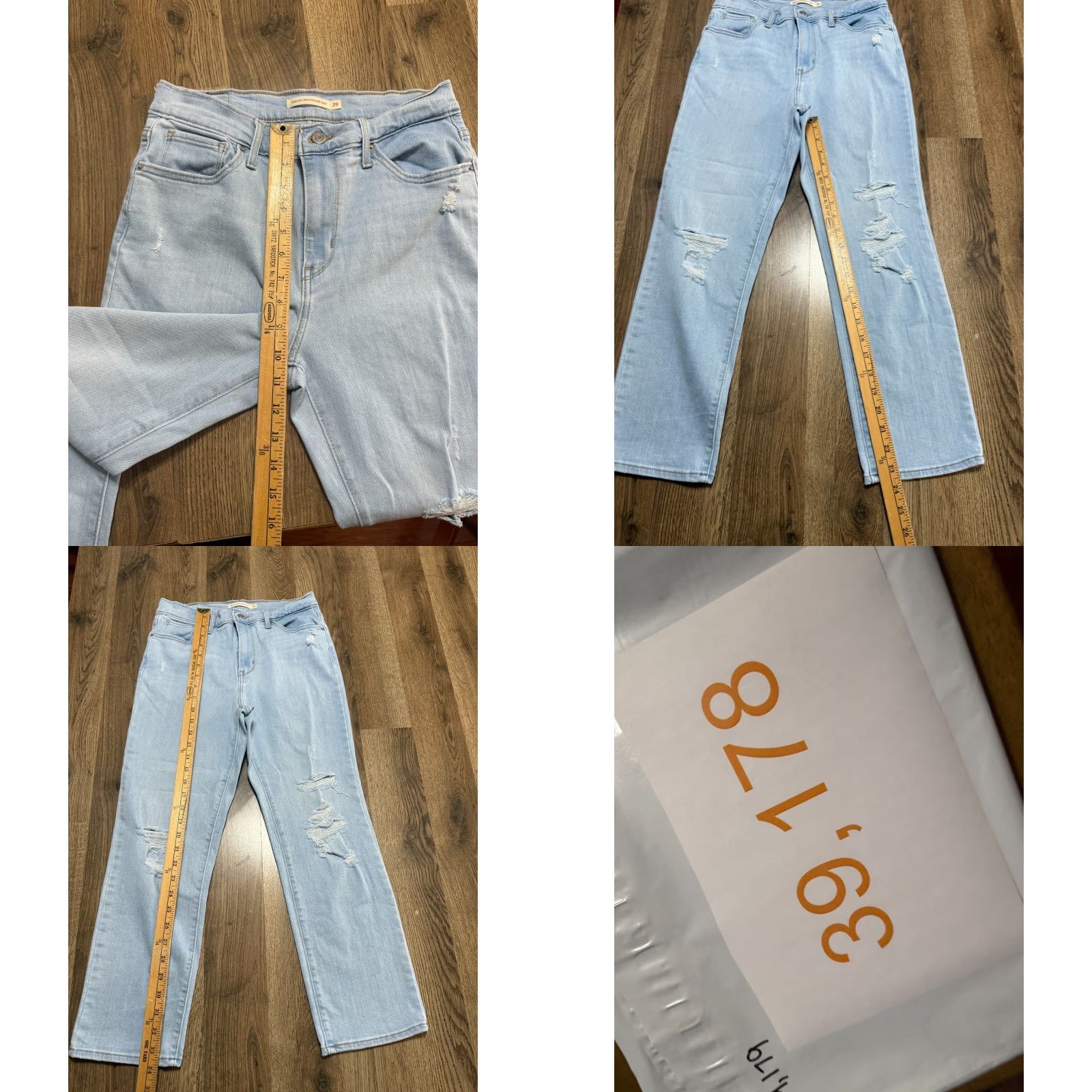 Levi's Levi's Jeans Women's Size 29 Blue Denim High Rise Straight Crop Distressed Jeans Size 29" - 9 Thumbnail