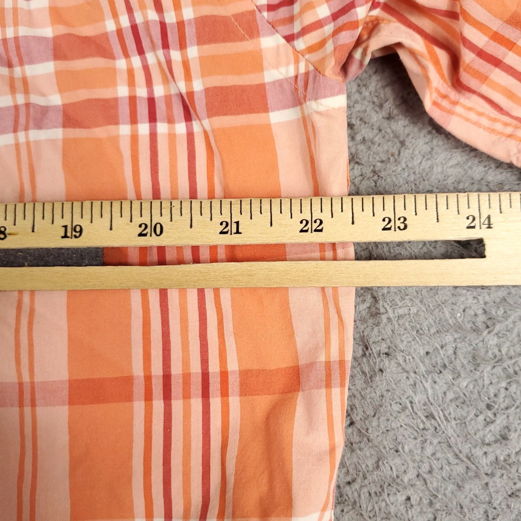 Tommy Hilfiger Tommy Hilfiger Shirt Mens Small Orange Plaid Casual Button Up Short Sleeve Size US S / EU 44-46 / 1 - 5 Thumbnail