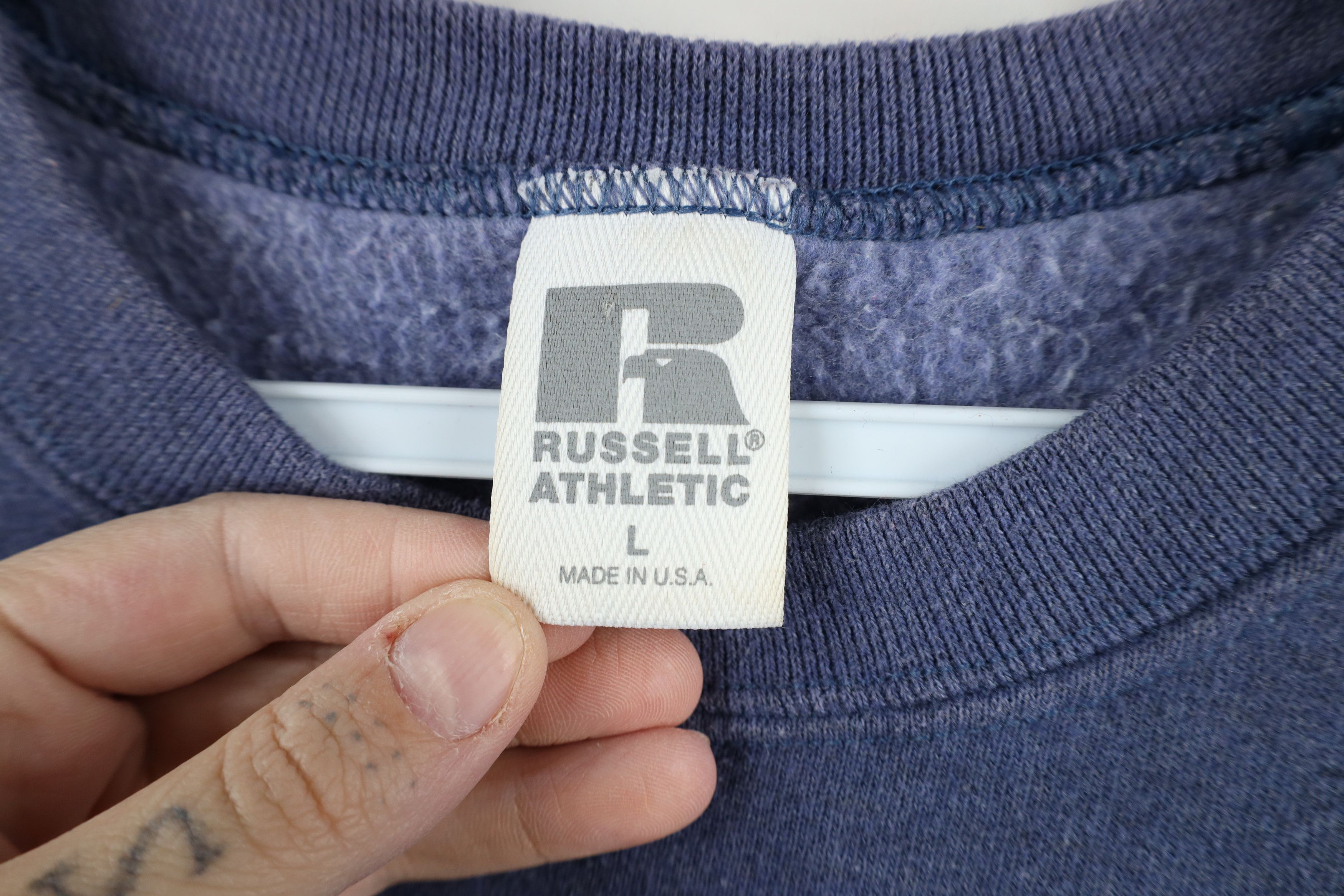 Russell Athletic × Vintage Vintage 90s Russell Athletic Lighthouse Sweatshirt Blue USA Size L / US 10 / IT 46 - 8 Thumbnail