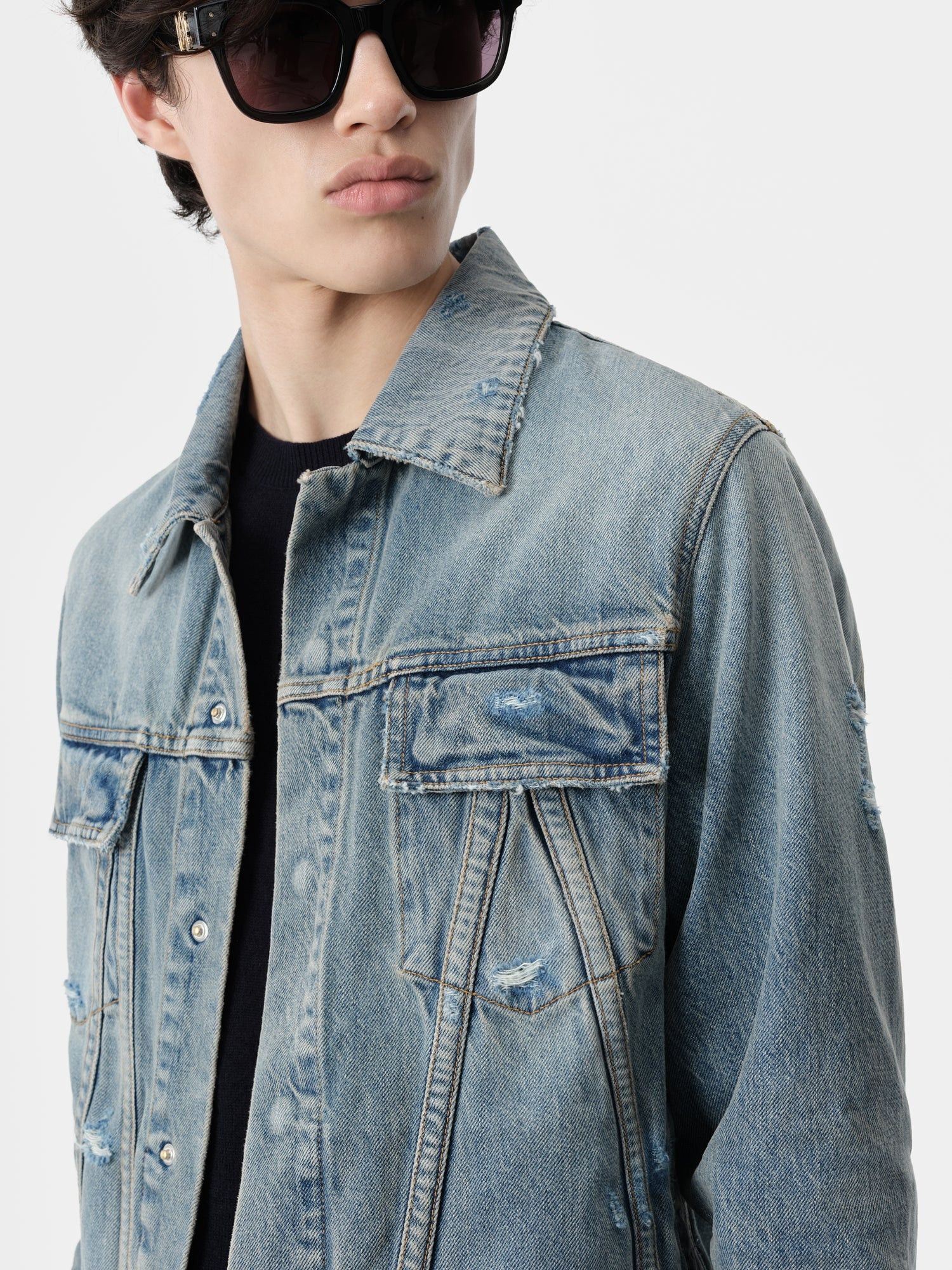 Amiri o1orln1125 MA Trucker Jacket in Blue Size US S / EU 44-46 / 1 - 5 Thumbnail