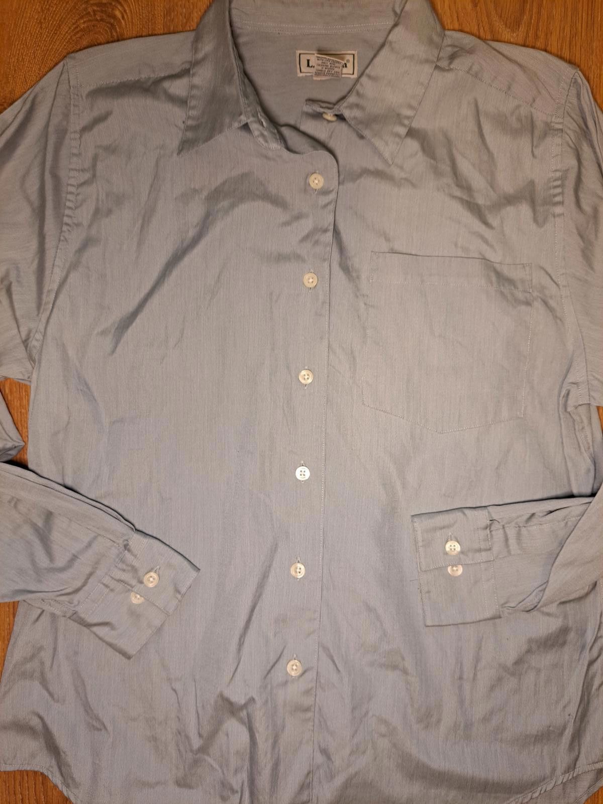 L.L. Bean LL Bean Dress Shirt Womens Medium Green Cotton Blend Size M / US 6-8 / IT 42-44 - 3 Thumbnail
