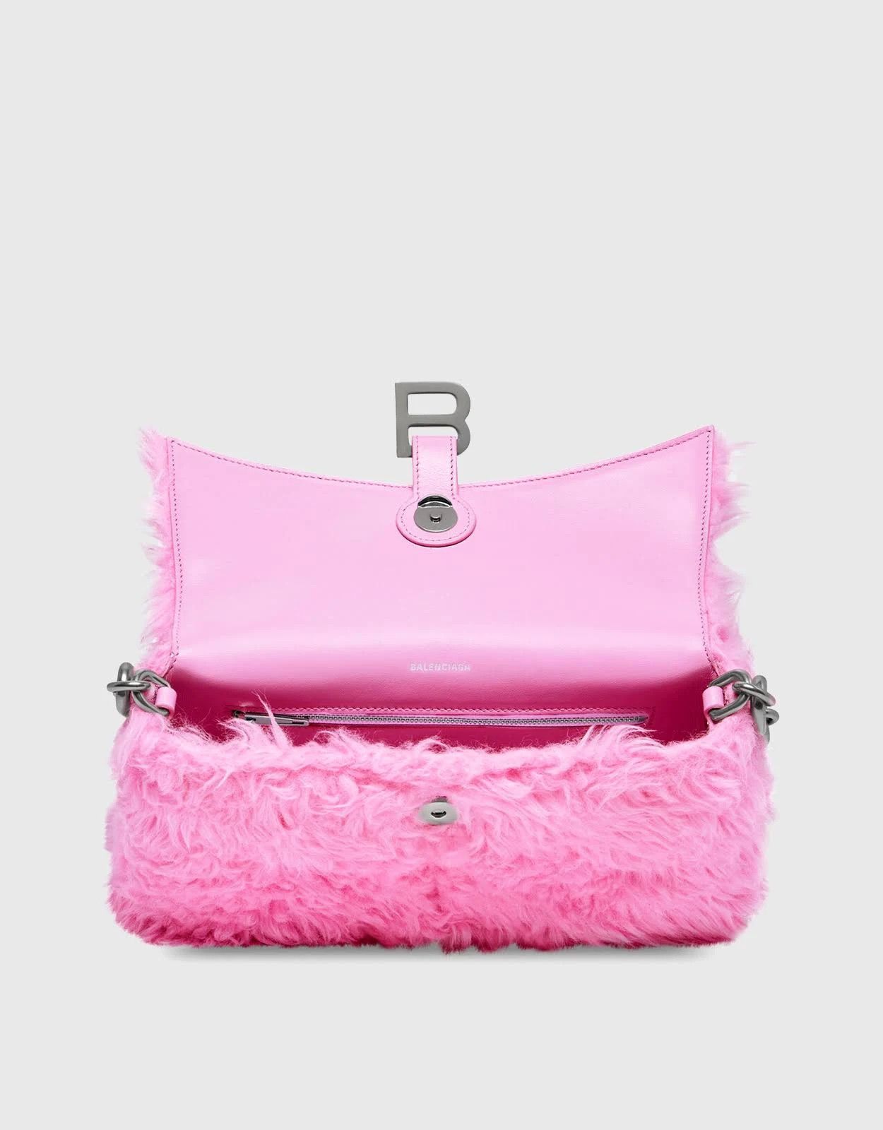 Balenciaga o1mt1gz0924 Size: OS / Fake Fur Downtown Shoulder Bag Pink Size ONE SIZE - 9 Thumbnail