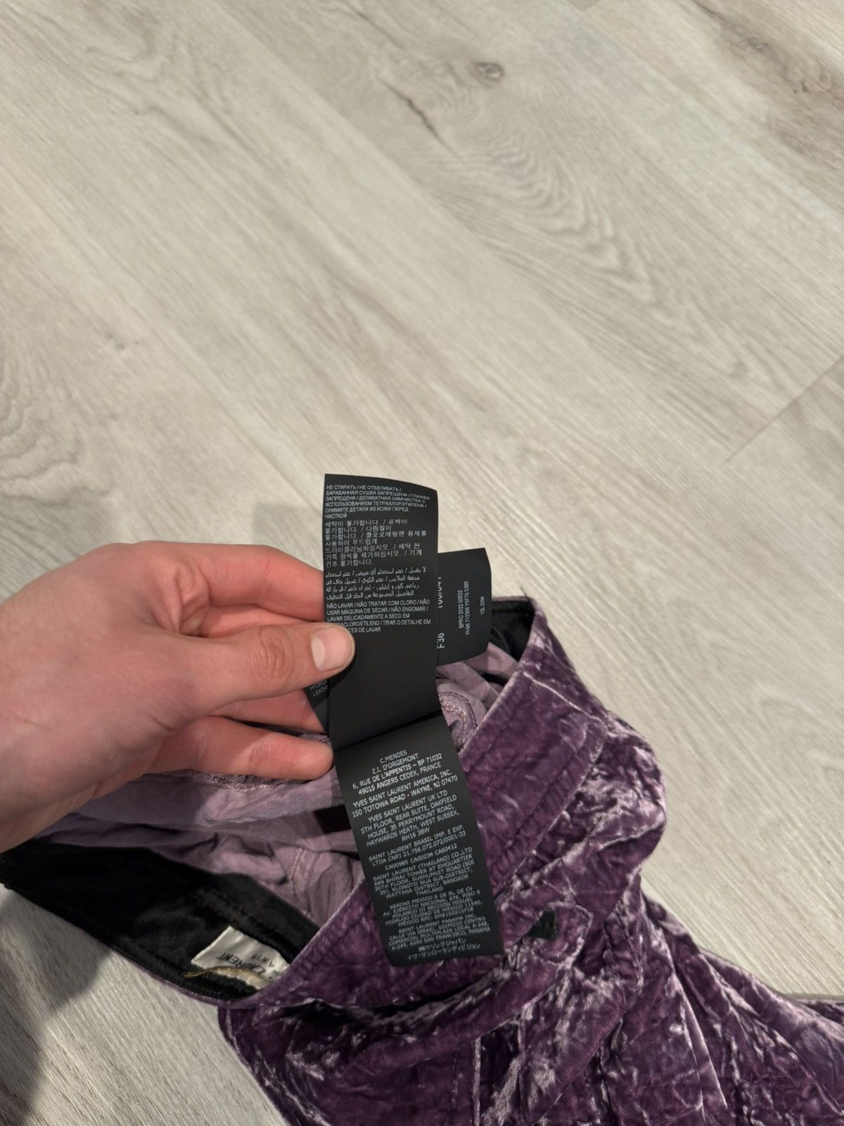 Saint Laurent Paris s/s 2022 purple velvet denim cut pants!! Size US 28 / EU 44 - 9 Thumbnail