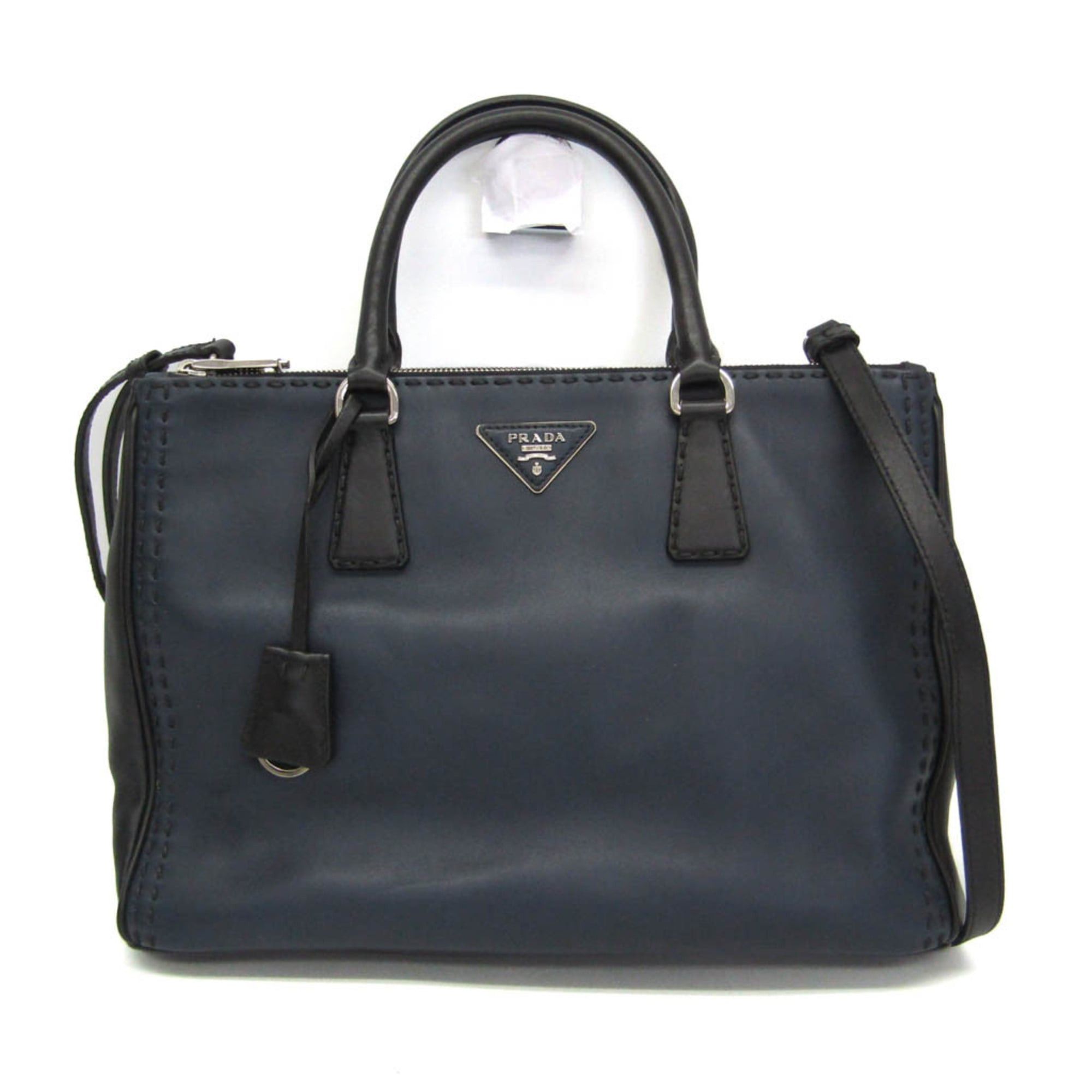 Prada Prada Galleria CITY CALF BN2274 Women's Leather Handbag,Shoulder Bag Black,Dark Navy Size ONE SIZE - 1 Thumbnail