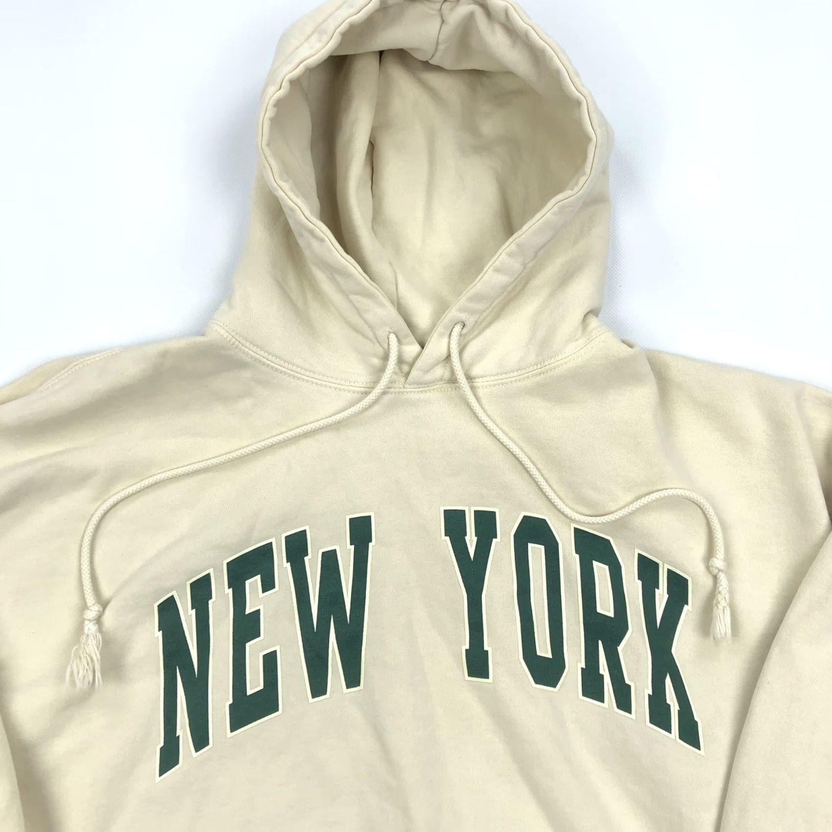 Brandy Melville Brandy Melville Hoodie One Size Beige Sweatshirt Pullover Drawstring Logo Fleece Raglan Long Sleeve Size ONE SIZE - 2 Thumbnail
