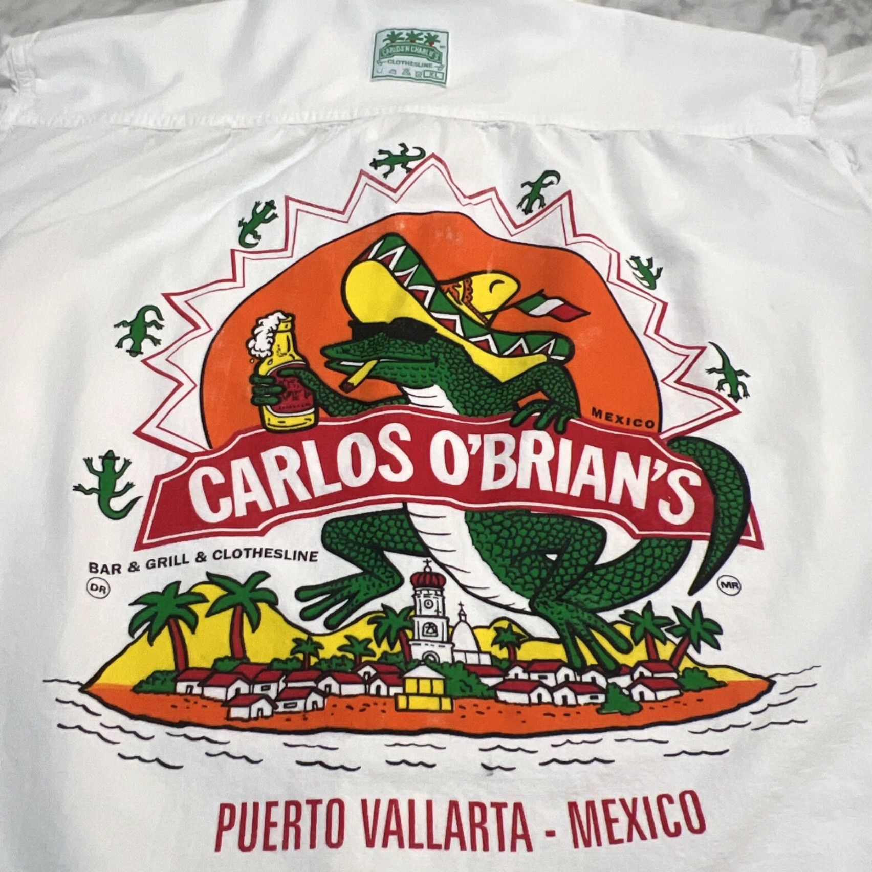 Vintage VINTAGE Carlos’N Charlie’s White Button-Up Shirt Men XL Graphic Print 90s Mexico Casual Size US XL / EU 56 / 4 - 2 Thumbnail