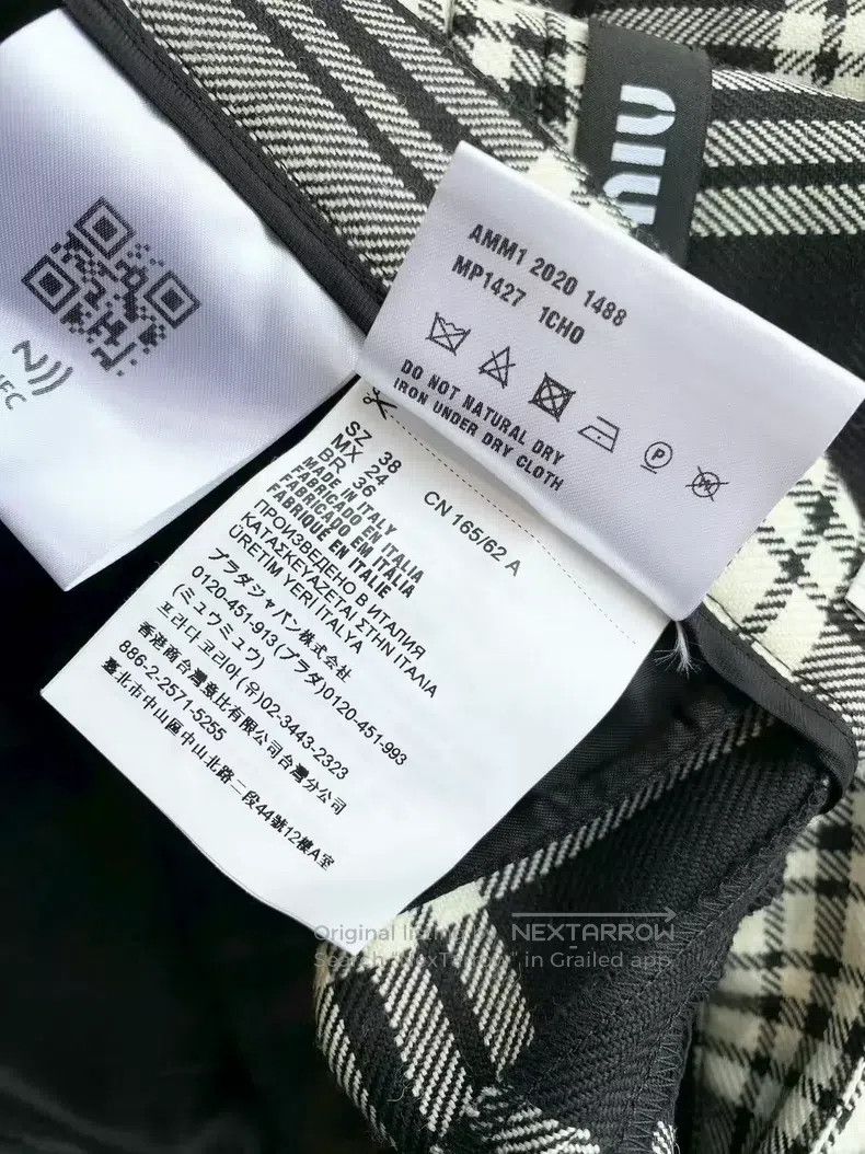 Miu Miu Miu Miu 38 Letter logo plaid slacks Size 37" - 4 Thumbnail
