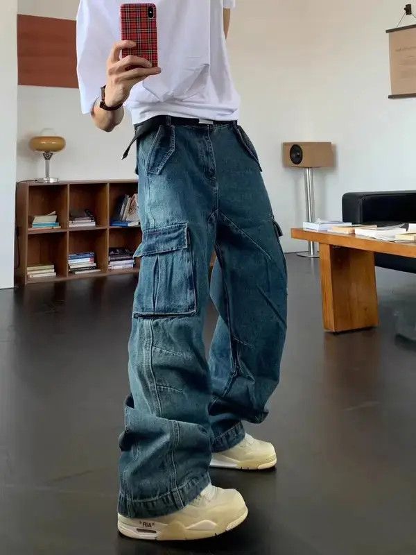 Japanese Brand × Jean Vintage washed pocket cargo jeans Size US 32 / EU 48 - 3 Thumbnail