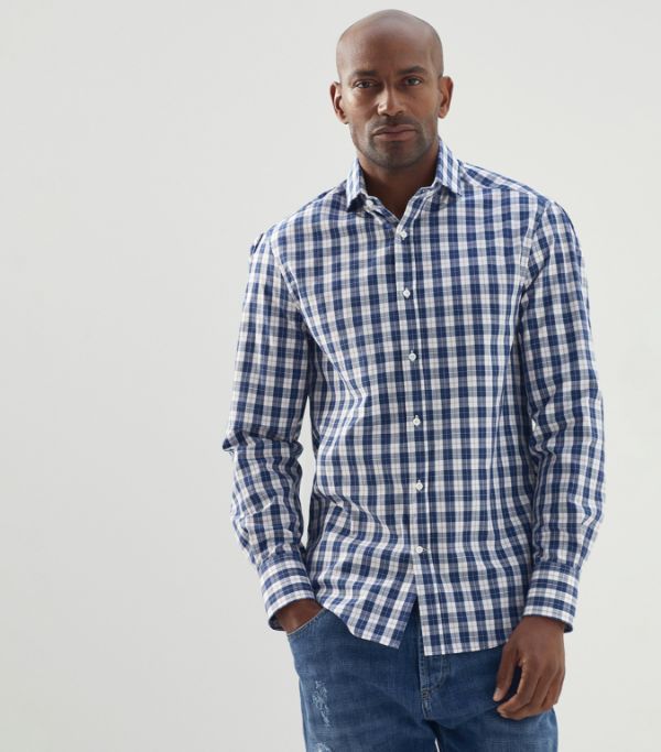 image of Brunello Cucinelli O1W1Db10424 Shirts In Open Blue, Men's (Size 2XL)