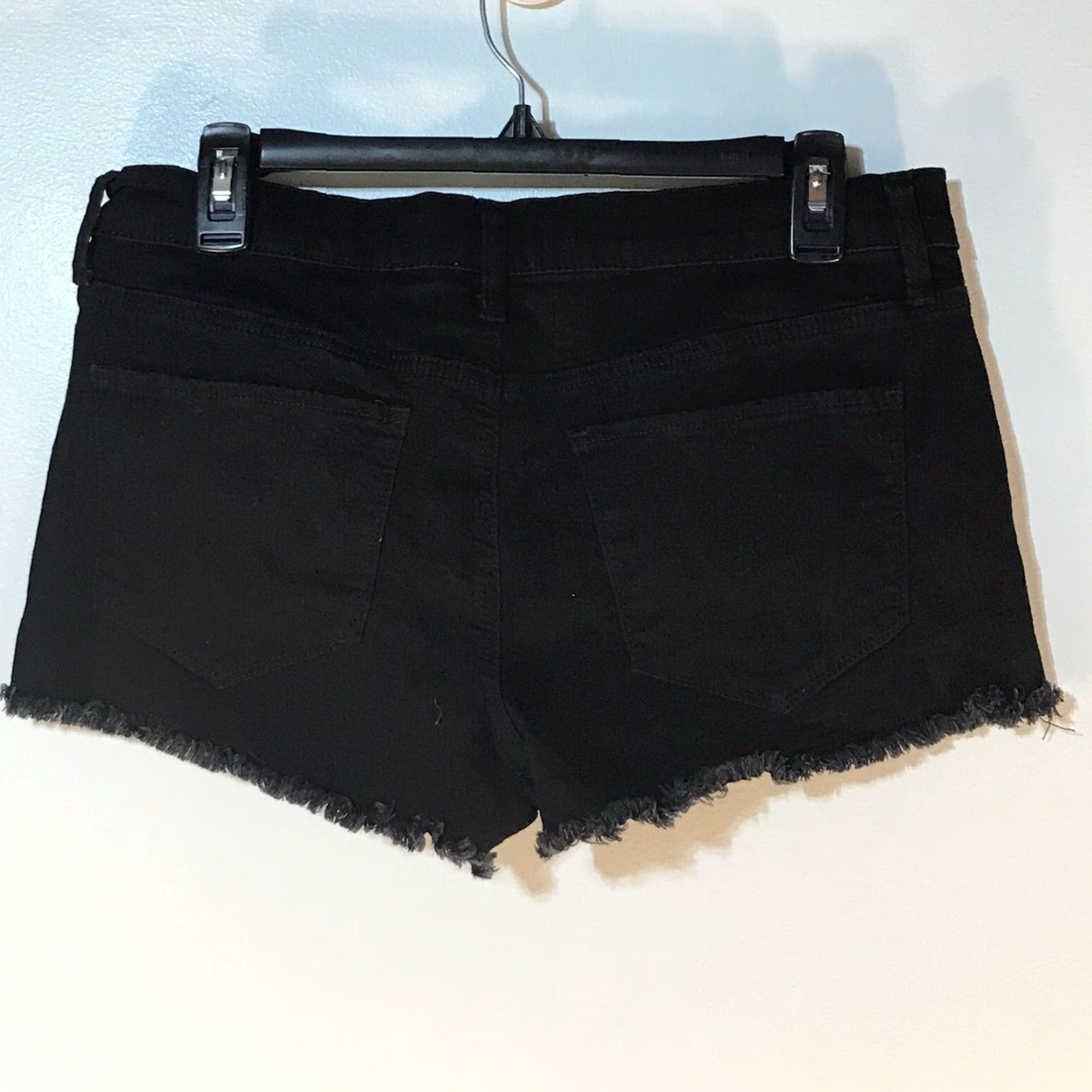 Vintage Mudd FLX Stretch Black Denim Cut-Off Shorts Womens Size 11 Regular 5-Pocket Design Spring Summer Comfort Size 32" / US 10 / IT 46 - 2 Thumbnail