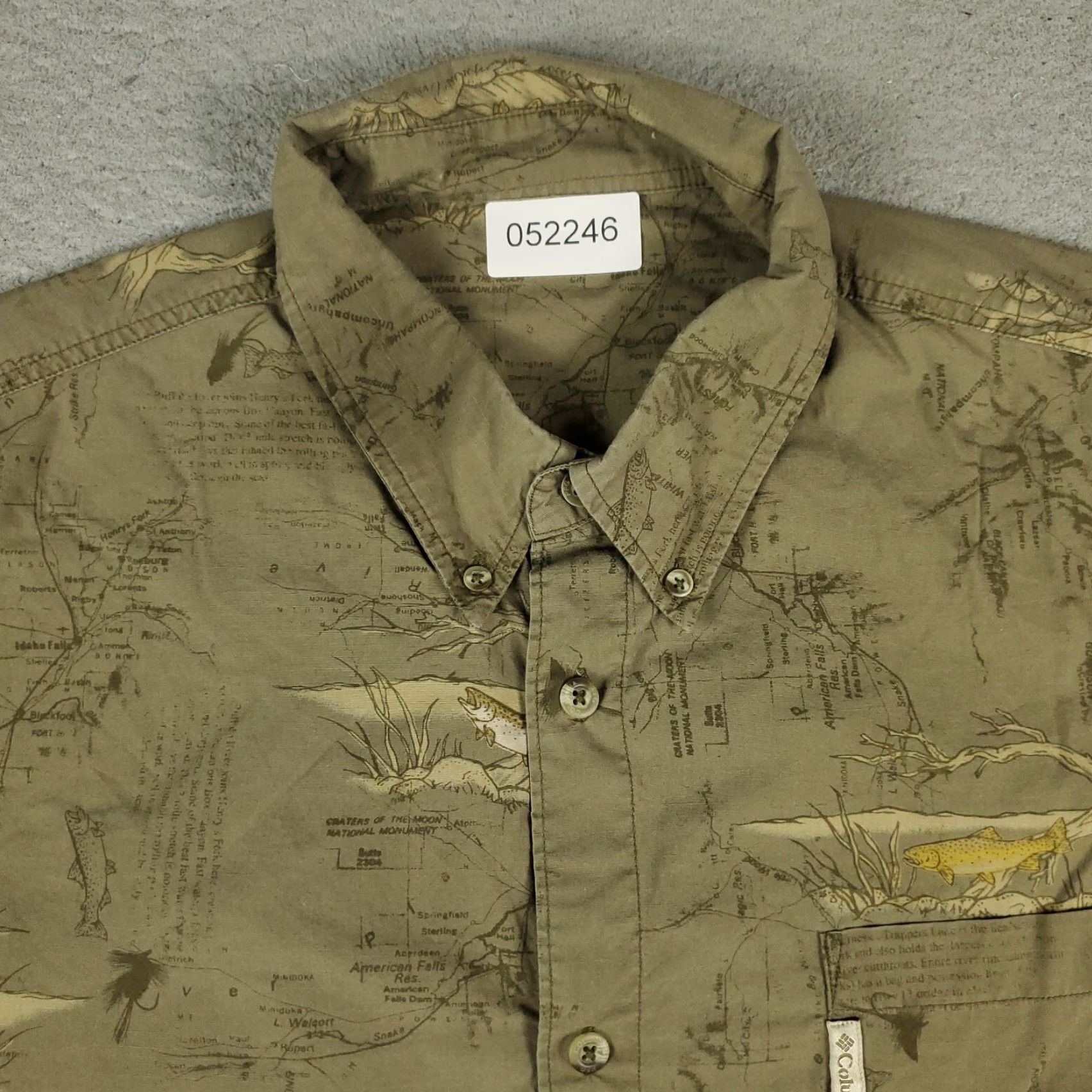 Vintage Columbia Shirt Mens XL Brown Short Sleeve Button-Up Cotton Geometric Pattern Collared Pockets All Seasons Mens Size US XL / EU 56 / 4 - 2 Thumbnail