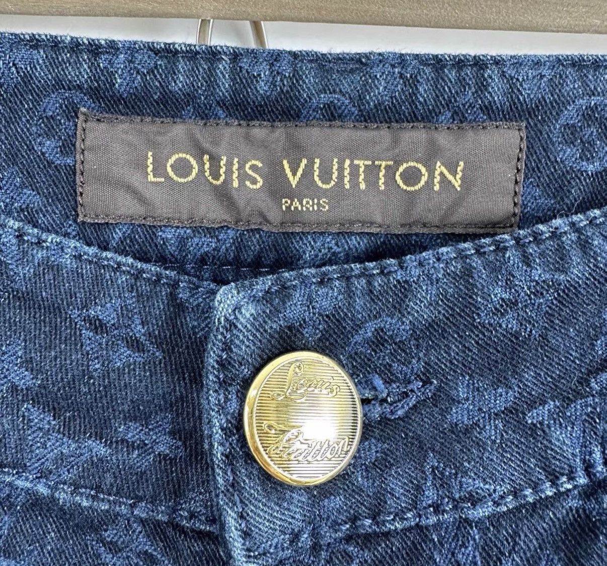 Louis Vuitton Louis Vuitton Navy Blue Monogram Logo Jeans K12 Size 25" / US 0 / IT 36 - 3 Thumbnail