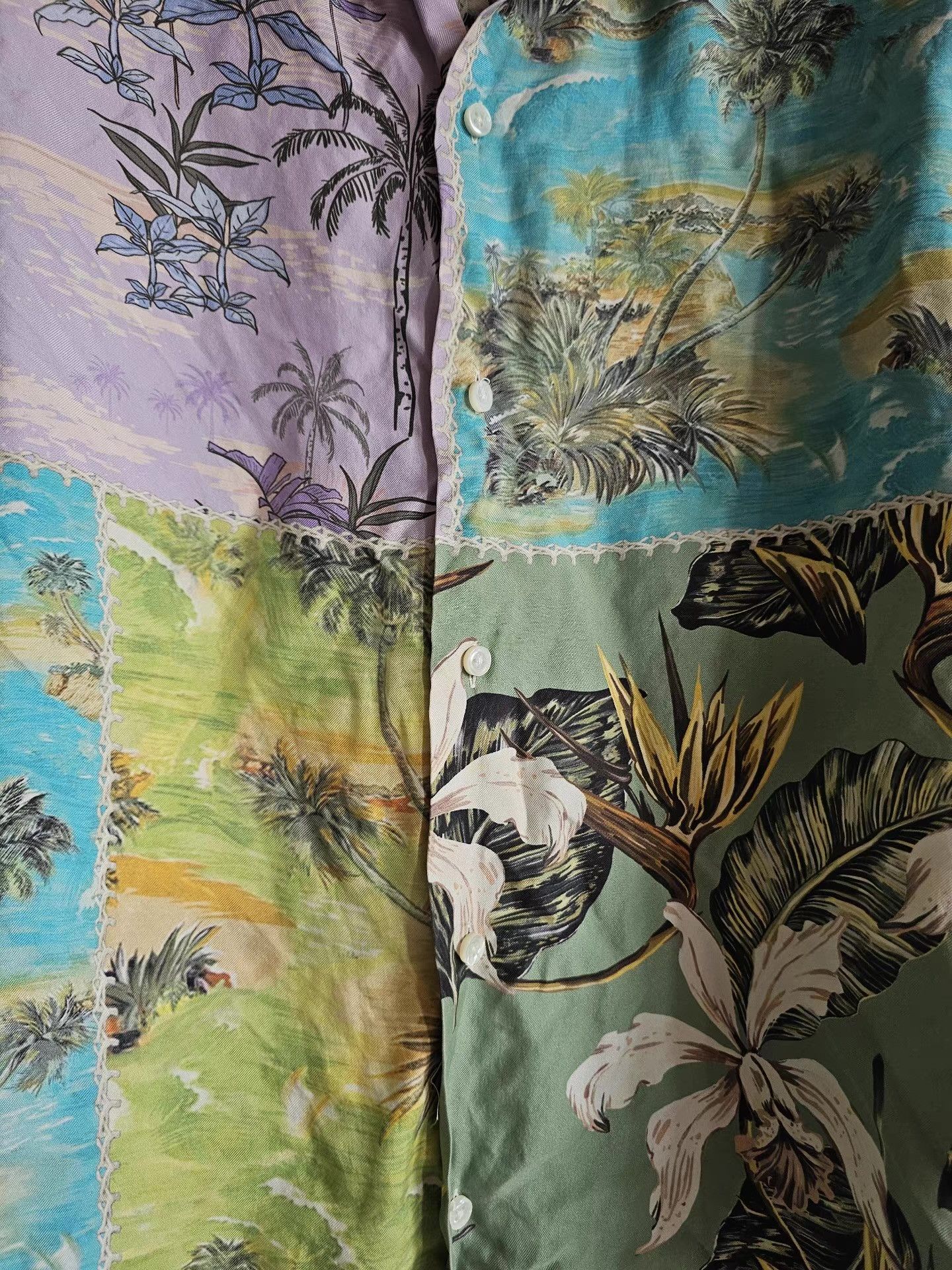 Amiri AMIRI short-sleeve shirt with coconut tree print, mulberry Size US L / EU 52-54 / 3 - 2 Thumbnail