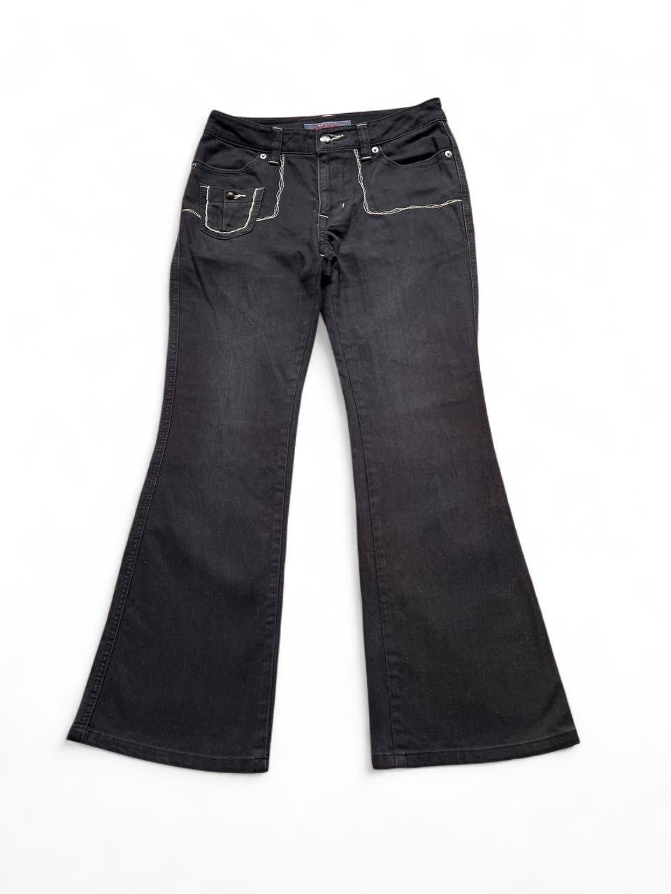 Tornado Mart Flare Jeans LaLa Sasson Embroided black slack jeans bootcut Size US 28 / EU 44 - 2 Thumbnail