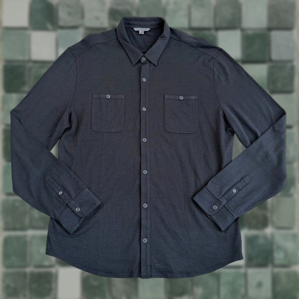 John Varvatos **John Varvatos Charcoal Silk Blend Men's Button-Up XL** User: John Varvatos Charcoal Silk Blend Men's Button-Up XL 95 Size US XL / EU 56 / 4 - 1 Thumbnail