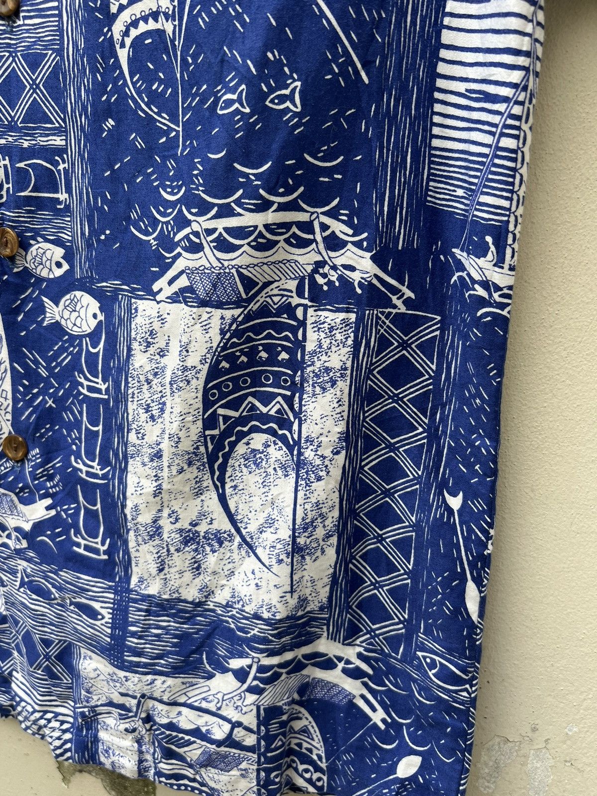 Diamond Head Vintage 60s Diamond Head Sportswear Blue Hawaiian Shirt Size US M / EU 48-50 / 2 - 12 Thumbnail