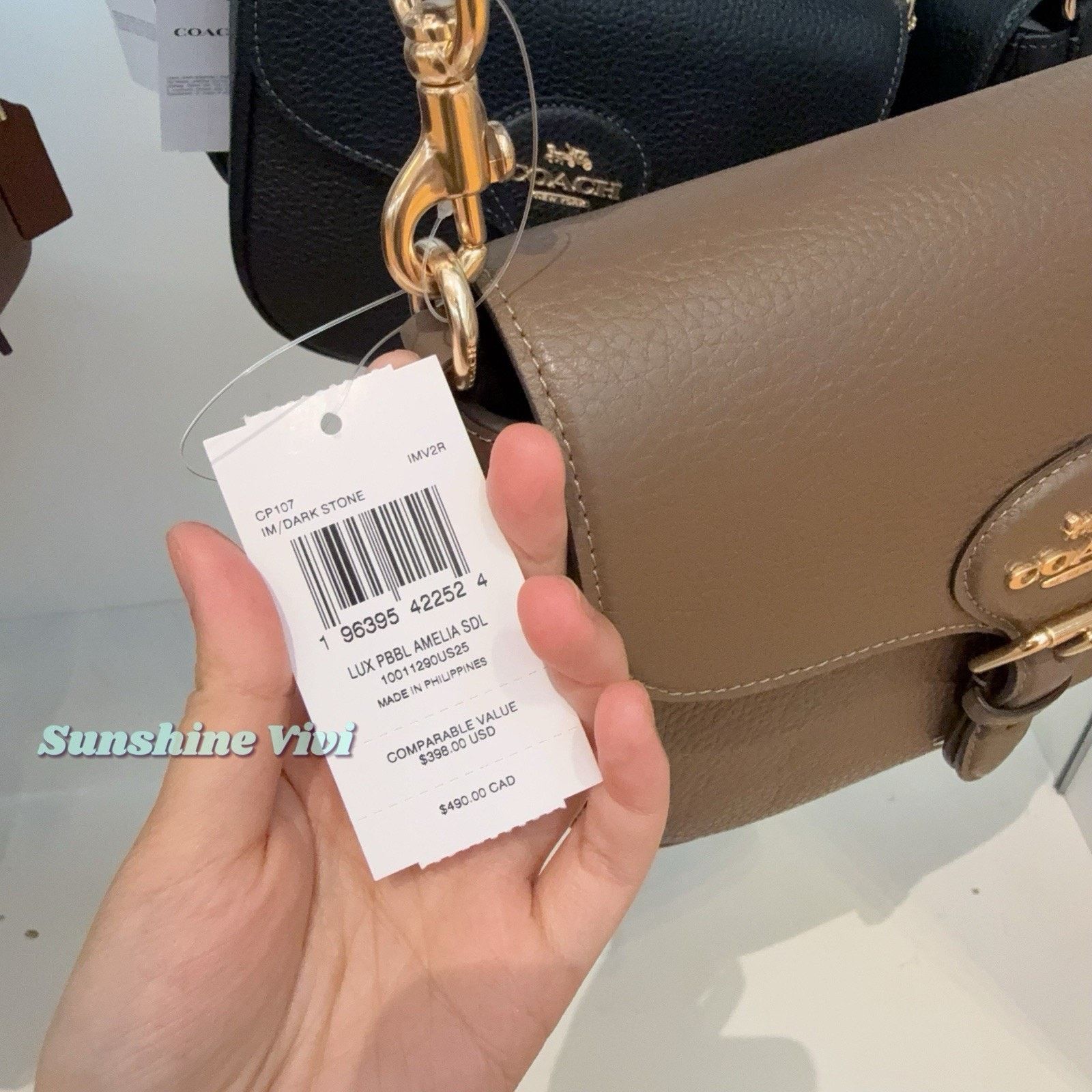 Coach NWT COACH Amelia Saddle Shoulder Bag CP107 Gold/Dark Stone Size ONE SIZE - 3 Thumbnail