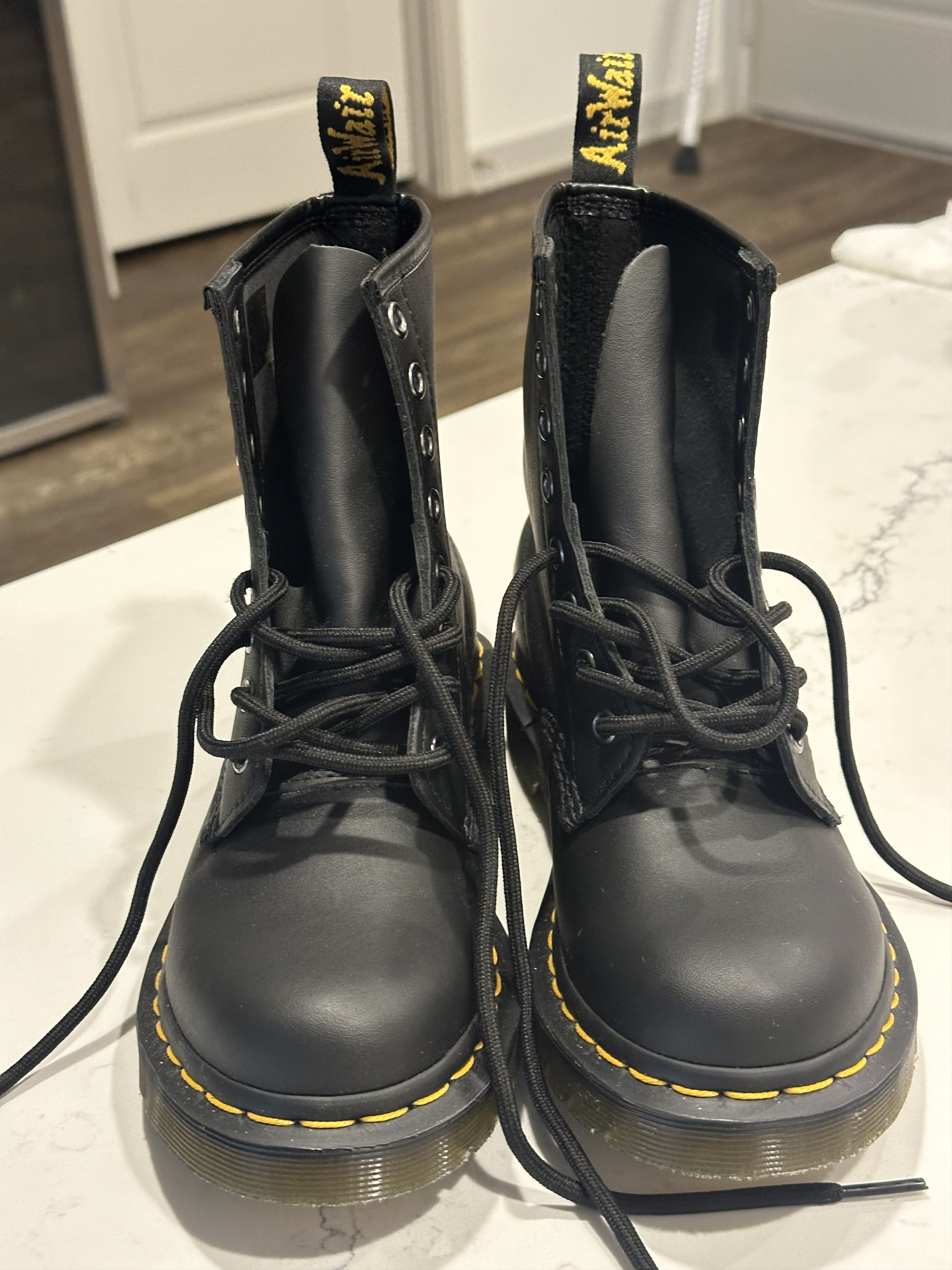 Dr. Martens Dr. Martens Smooth Leather Lace Up Black Boot Size US 6 / IT 36 - 1 Thumbnail