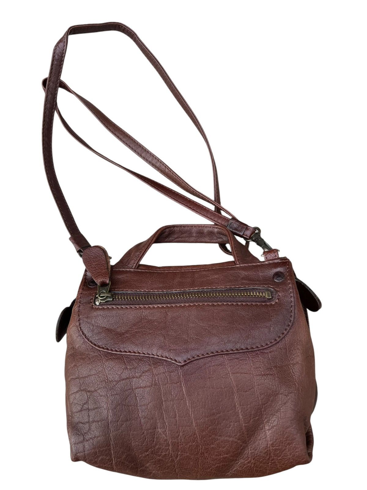 Leather Vintage IBIZA Japan Faded Patina Leather Mini Bag Size ONE SIZE - 10 Thumbnail