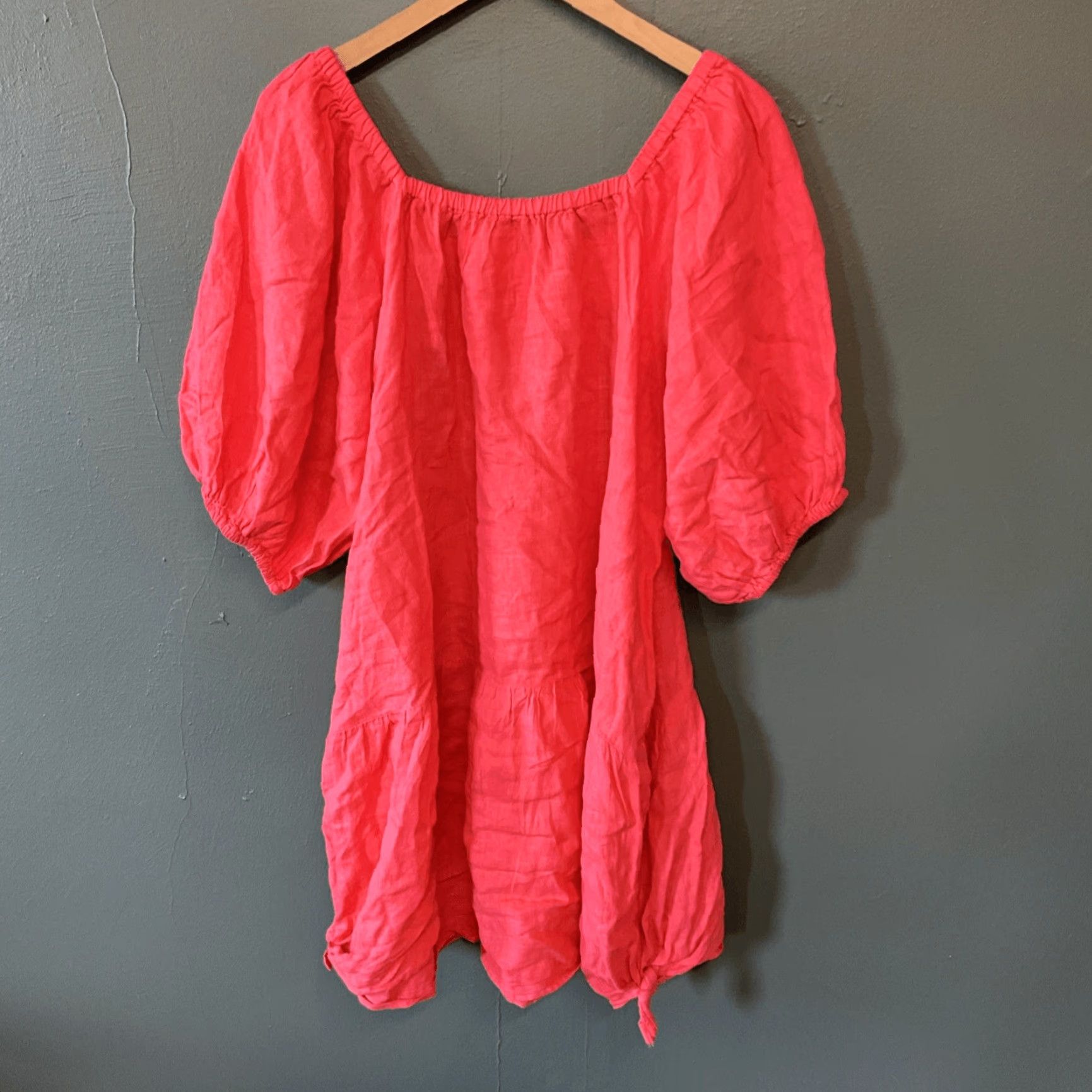 Velvet Velvet by Graham & Spencer Blouse Linen Orange M Women Size M / US 6-8 / IT 42-44 - 4 Thumbnail