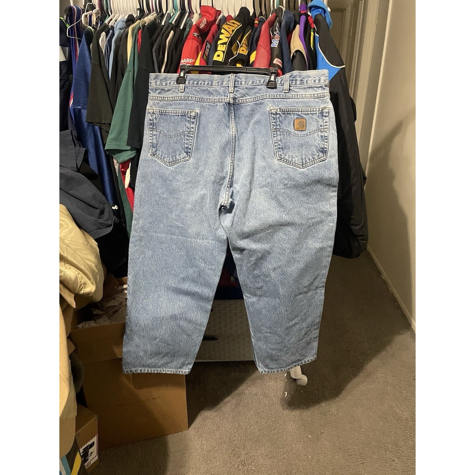Carhartt Size 44x30- Carhartt Jeans Mens Blue Denim Straight Leg Size US 44 / EU 60 - 2 Thumbnail