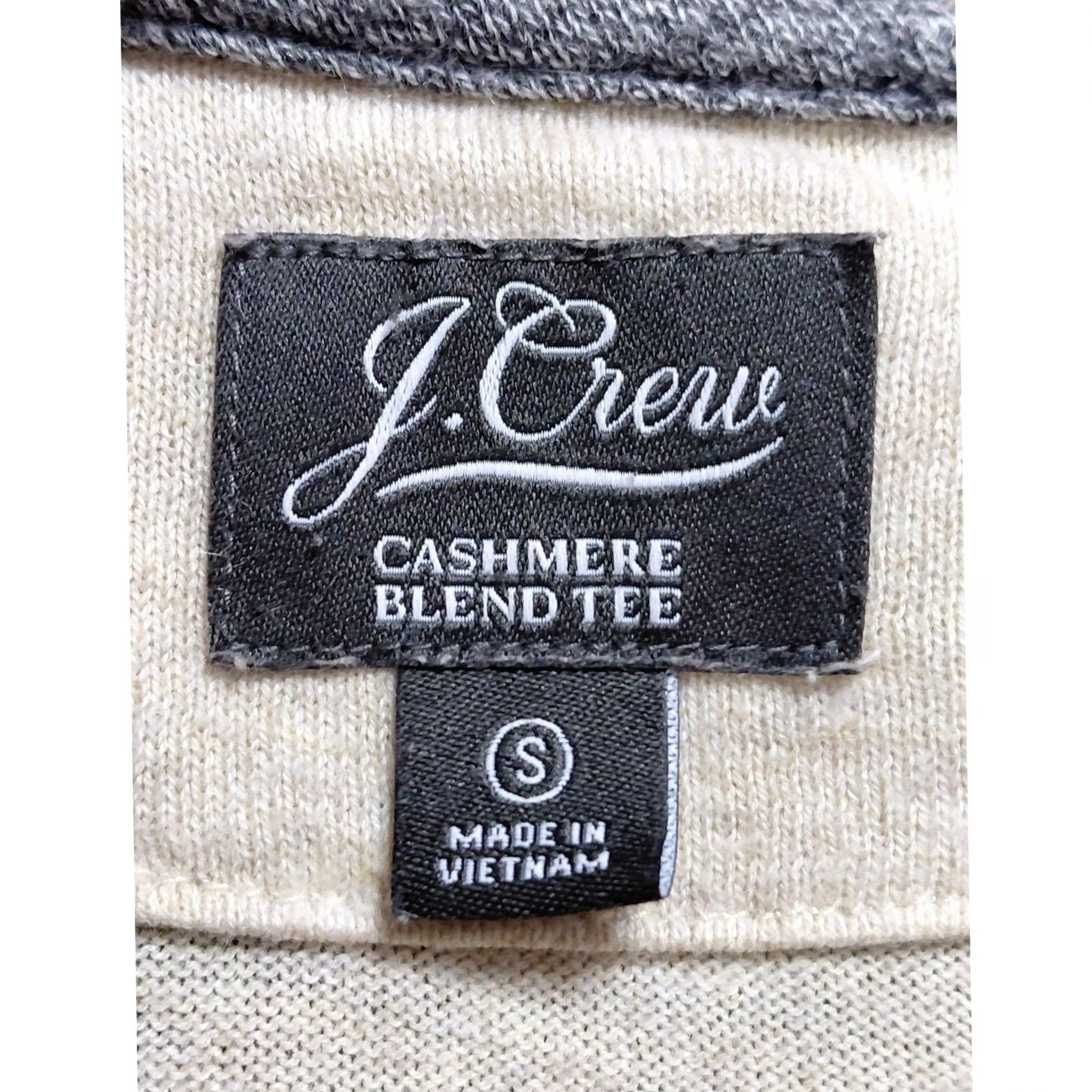 J.Crew J.Crew Cashmere Blend Long Sleeve Solid Knit Tee Beige Women Size S Size S / US 4 / IT 40 - 3 Thumbnail