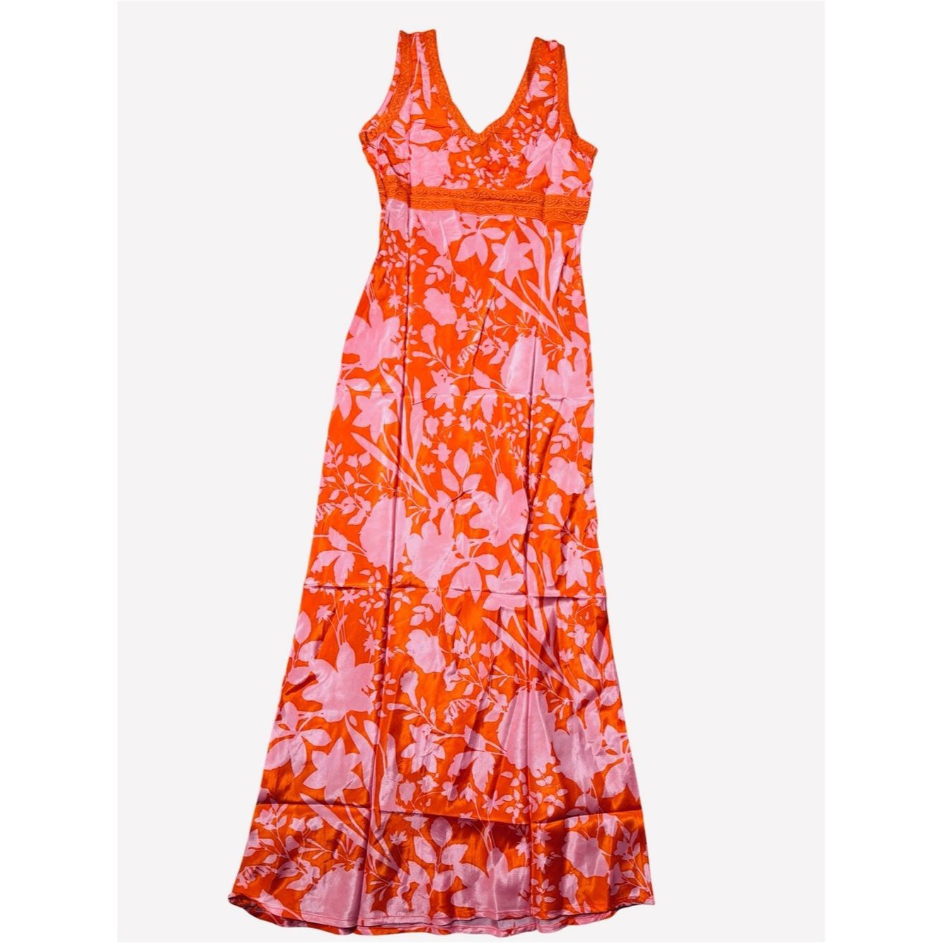 Nasty Gal NWT New Nasty Gal Floral Lace Insert Plunge Red Maxi Dress Size M / US 6-8 / IT 42-44 - 3 Thumbnail