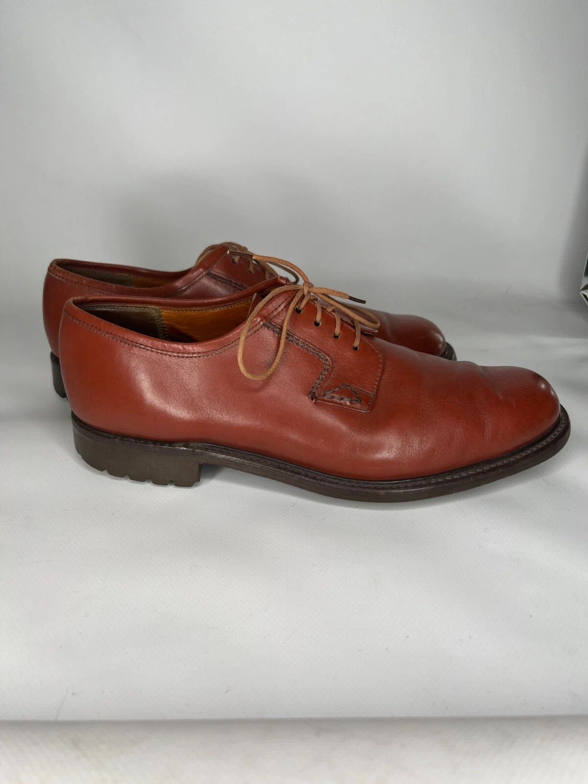 Grenson Grenson Footmaster Men's Leather Brown Red Shoes Size US 9.5 / EU 42-43 - 6 Thumbnail