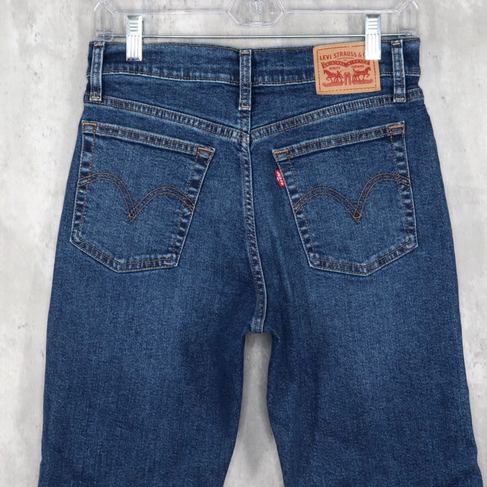 Levi's Levis Jeans Womens Size 28 Blue Button Fly Straight Raw Hem Distressed Wedgie Size 28" / US 6 / IT 42 - 7 Thumbnail