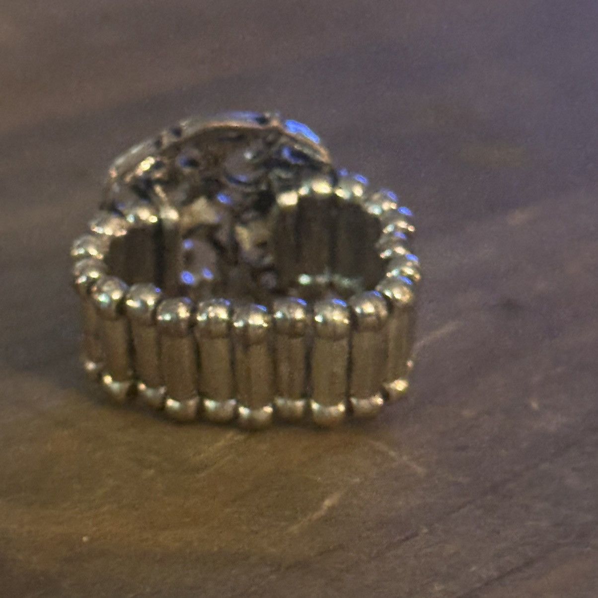 Other Silver tone filigree stretch ring Size ONE SIZE - 7 Thumbnail