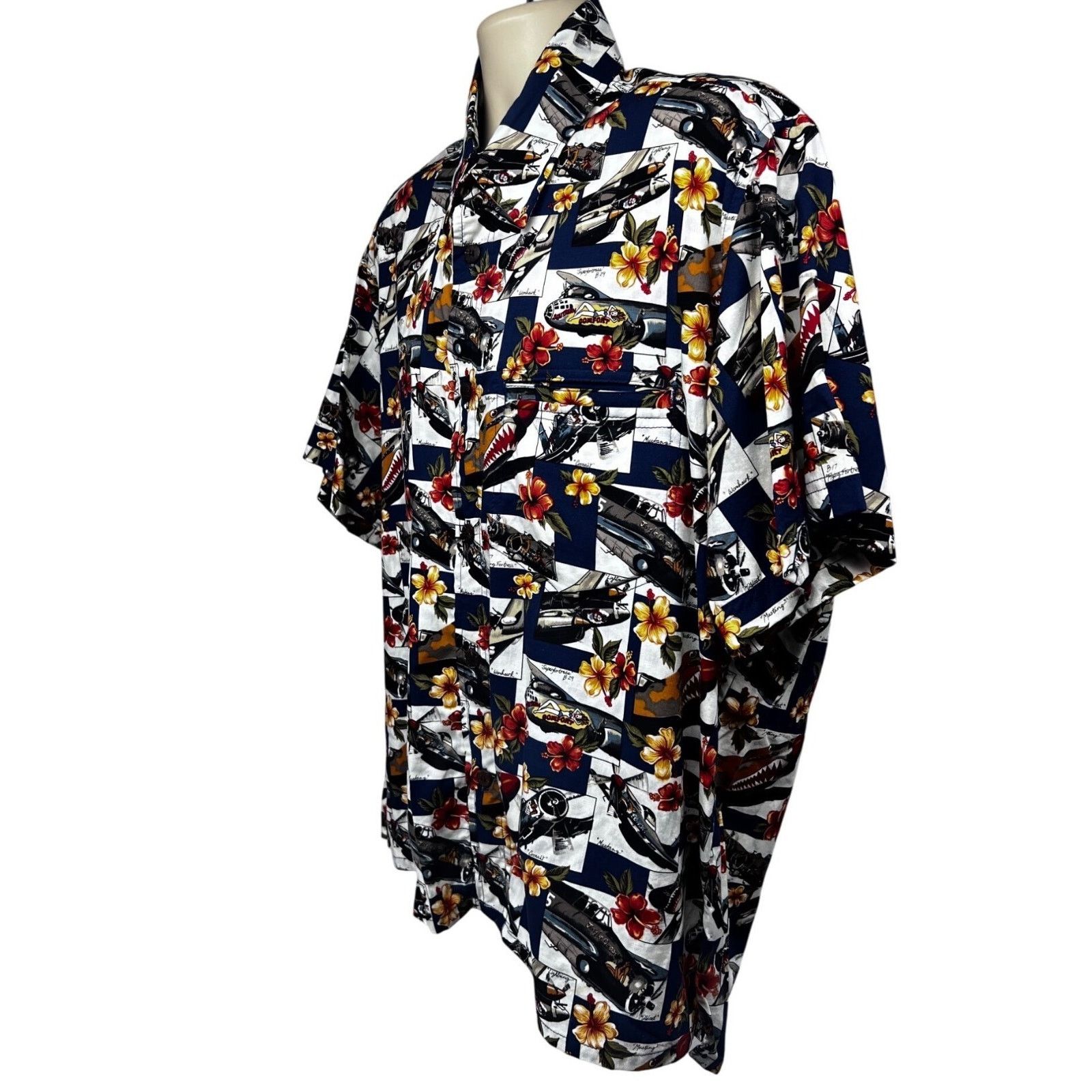 Vintage Cruizin Wear Military War Planes Button Shirt XL Pocket USA Size US XL / EU 56 / 4 - 2 Thumbnail