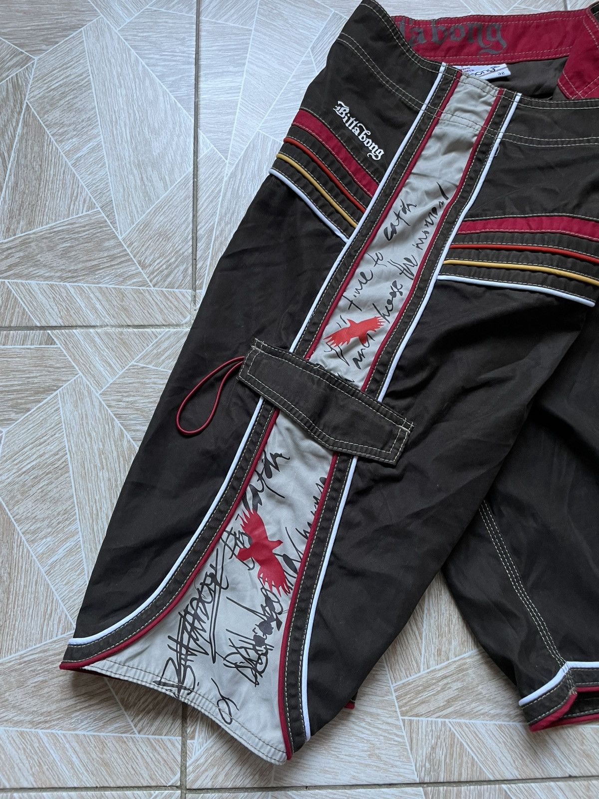 Billabong Rare Vintage Y2K Billabong Bird Logo Skate Surf Brown Shorts Size US 32 / EU 48 - 5 Thumbnail